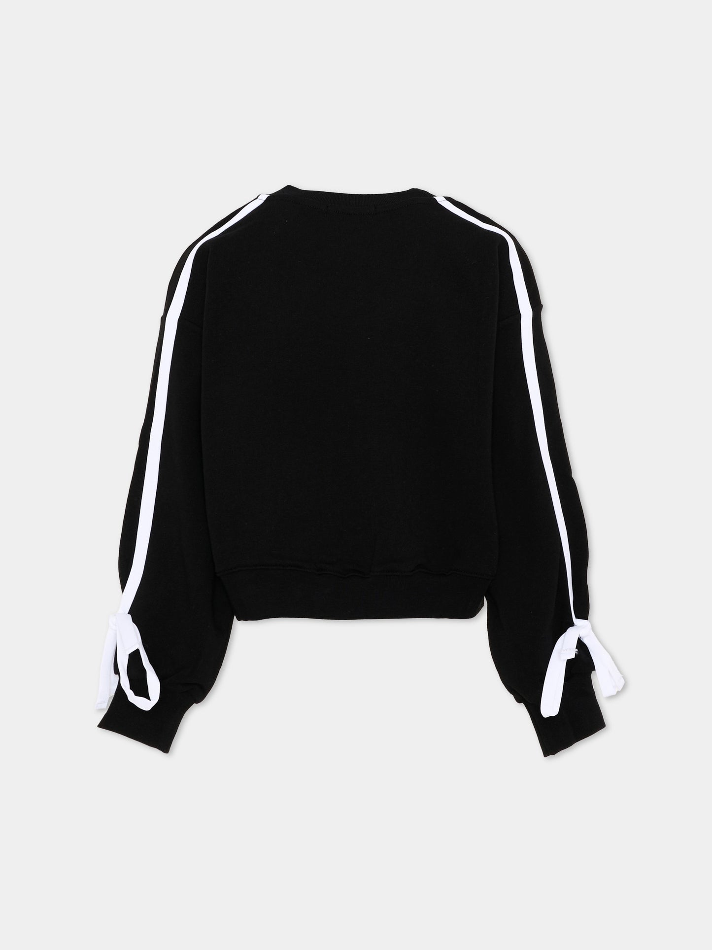 Felpa nera per bambina con logo,Msgm Kids,S6MSJGSW093 110