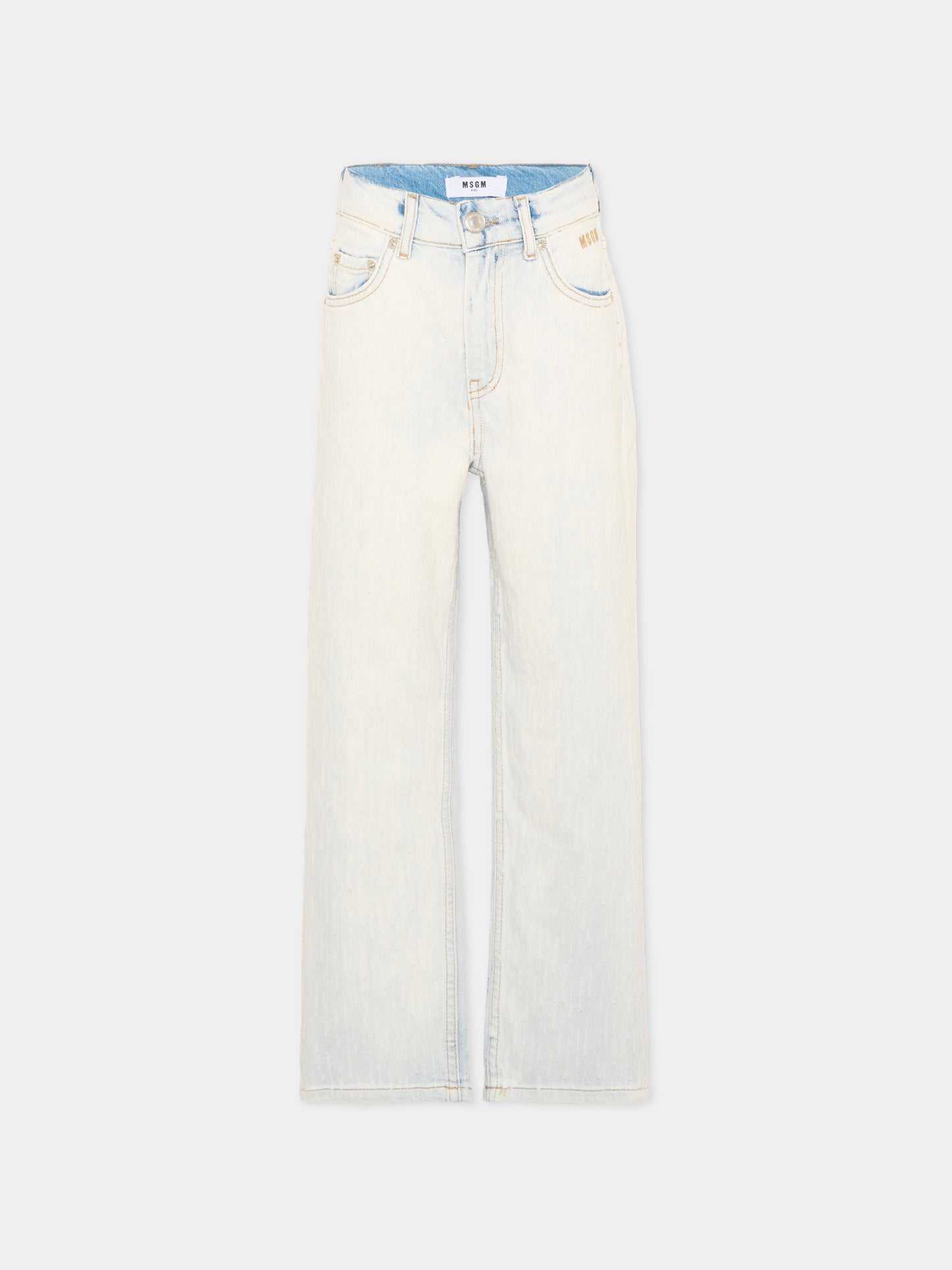 Jeans denim per bambini con logo,Msgm Kids,S6MSJUDP044 126