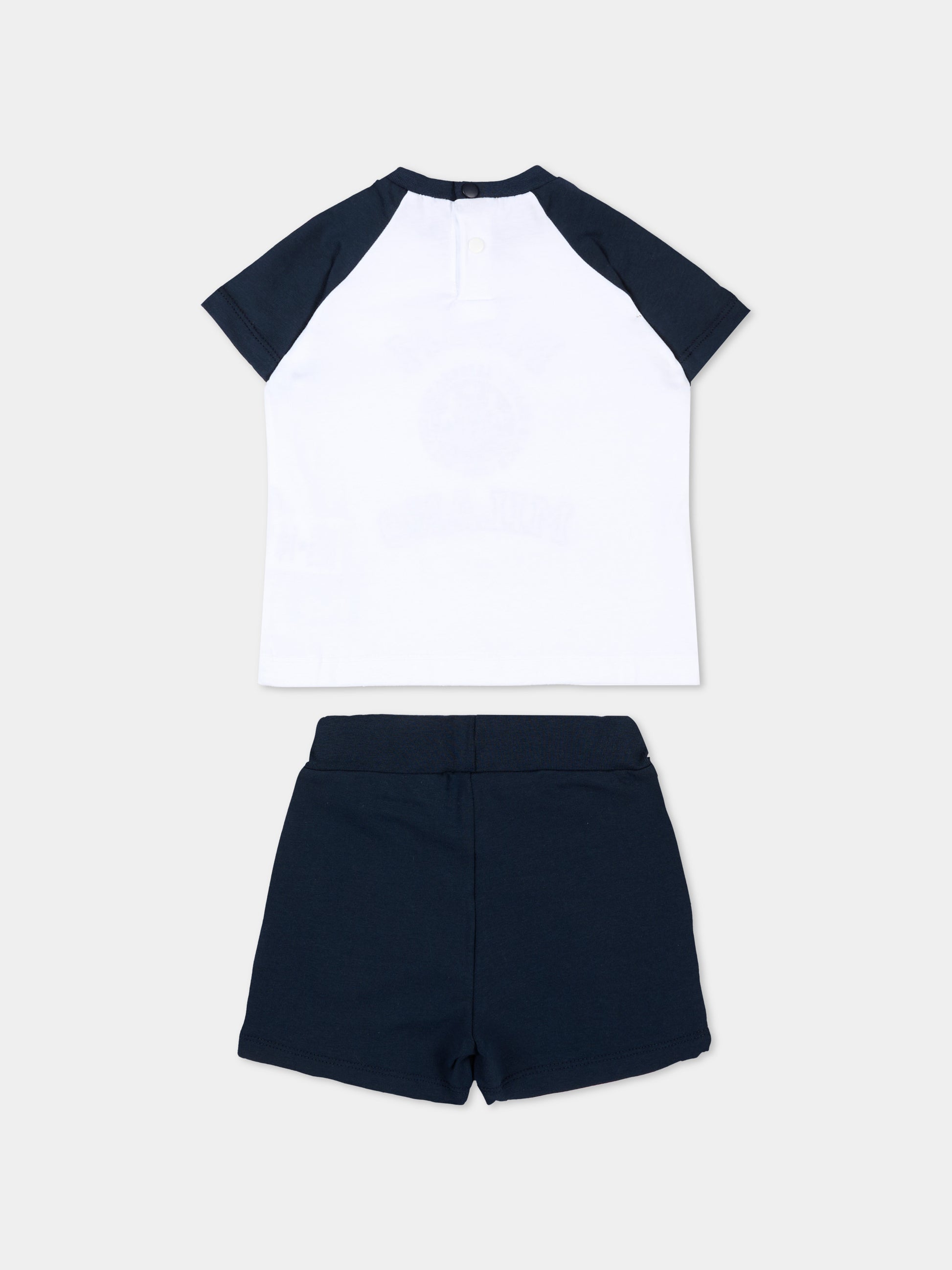 Completo sportivo blu per neonati con logo,Msgm Kids,S6MSUNTR261 MS072