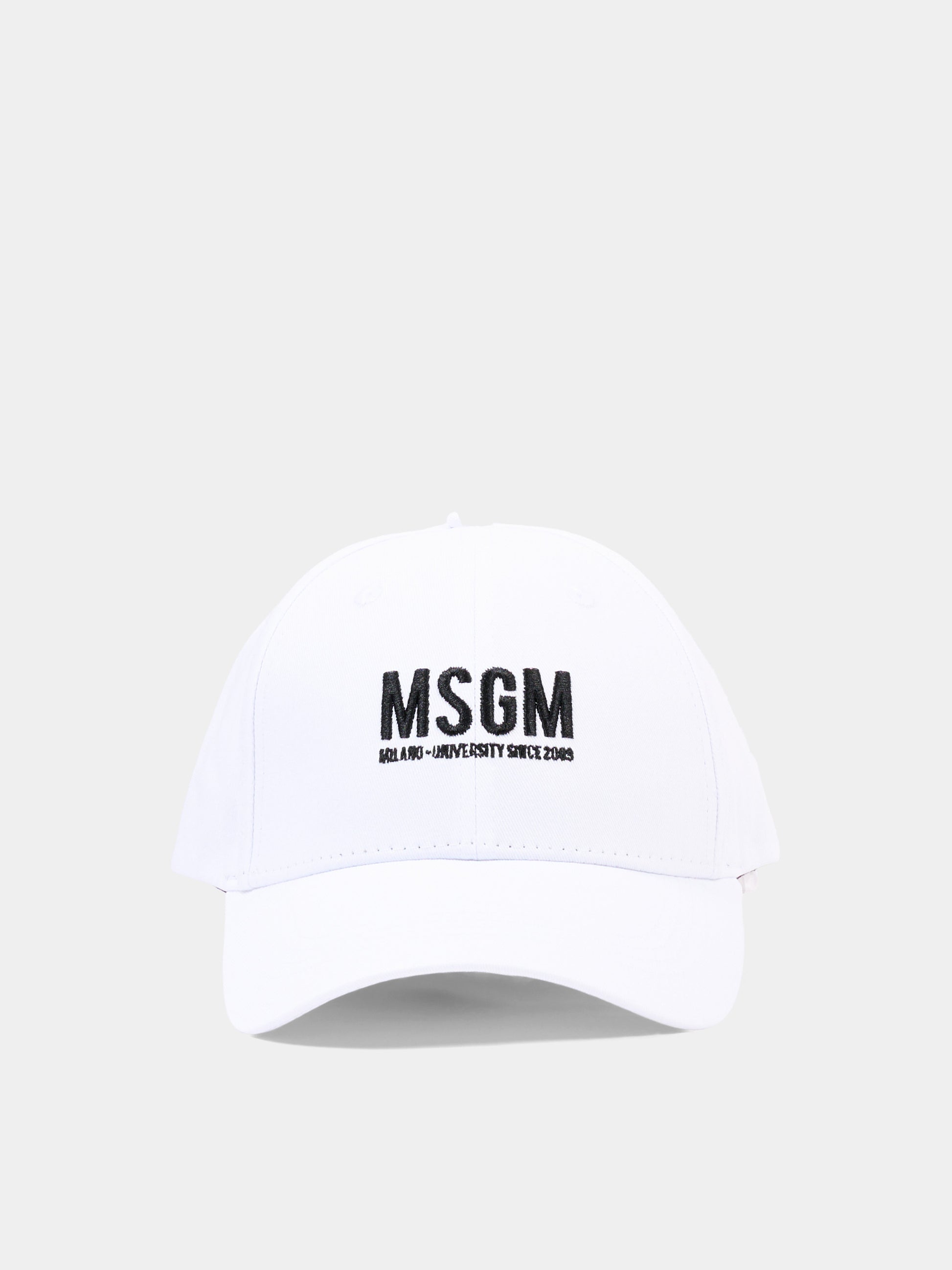 Cappello con visiera bianco per bambini con logo,Msgm Kids,S6MSJUBC019 001