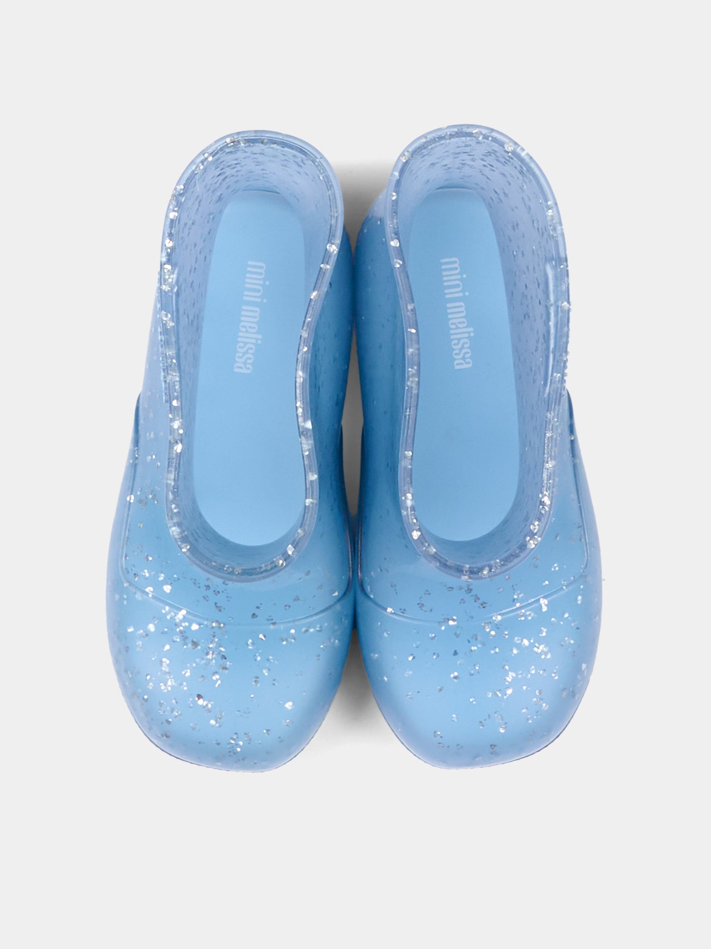 Stivali da pioggia azzurri per bambina con glitter,Mini Melissa,38072 BW130 06071