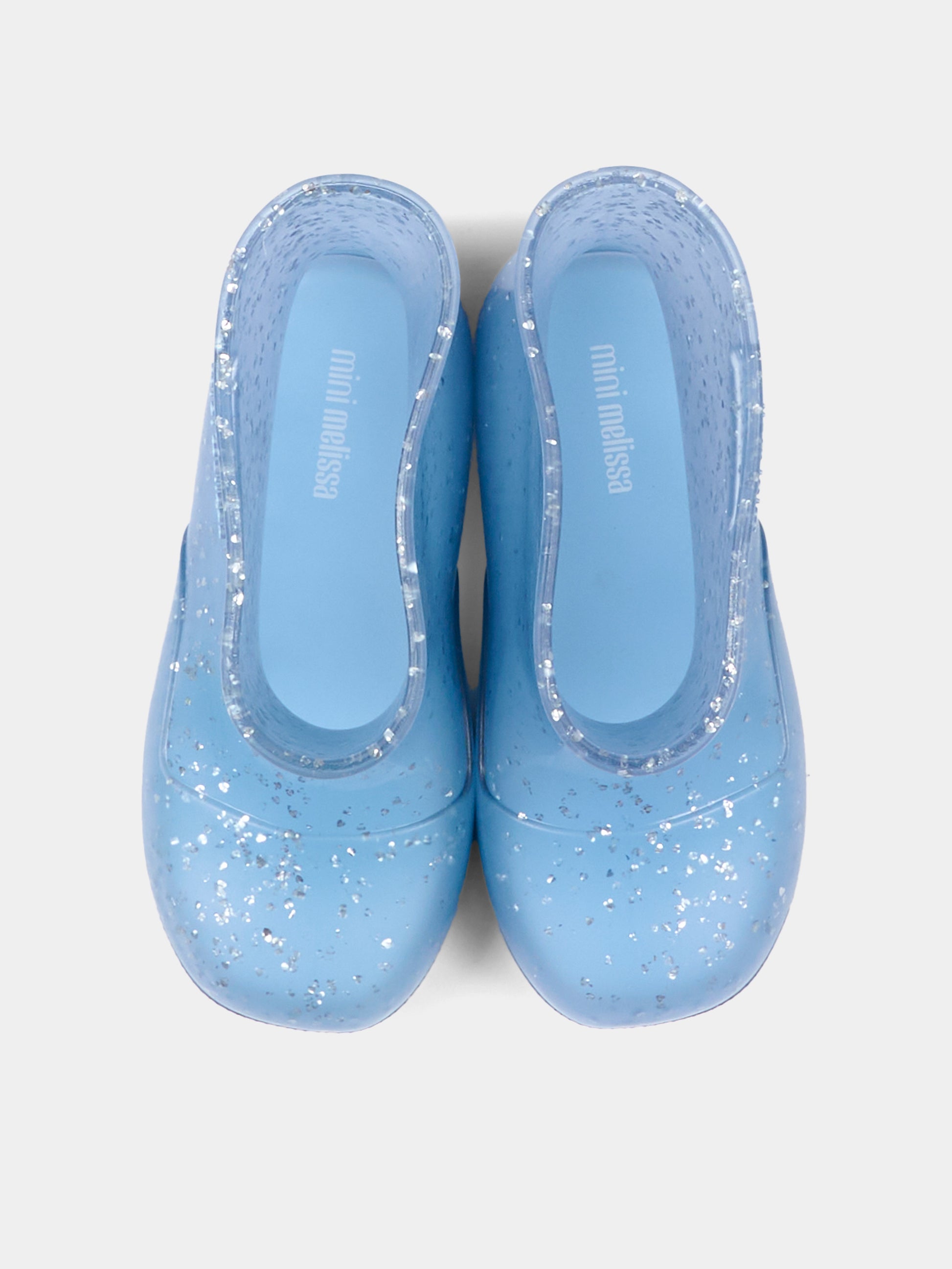 Stivali da pioggia azzurri per bambina con glitter,Mini Melissa,38072 BW130 06071