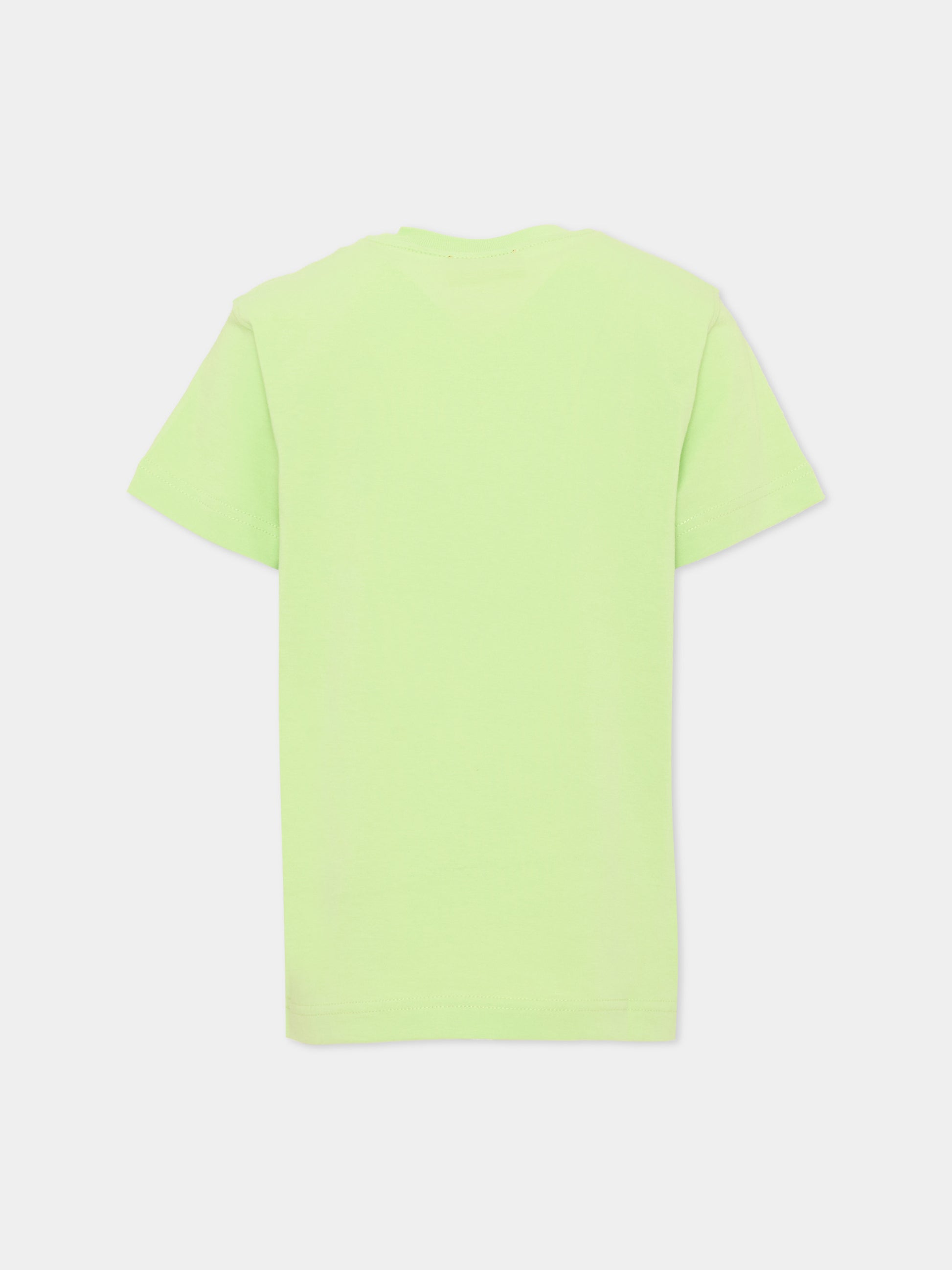 T-Shirt verde per bambino con logo,Diesel,J02475 00YI9 K504