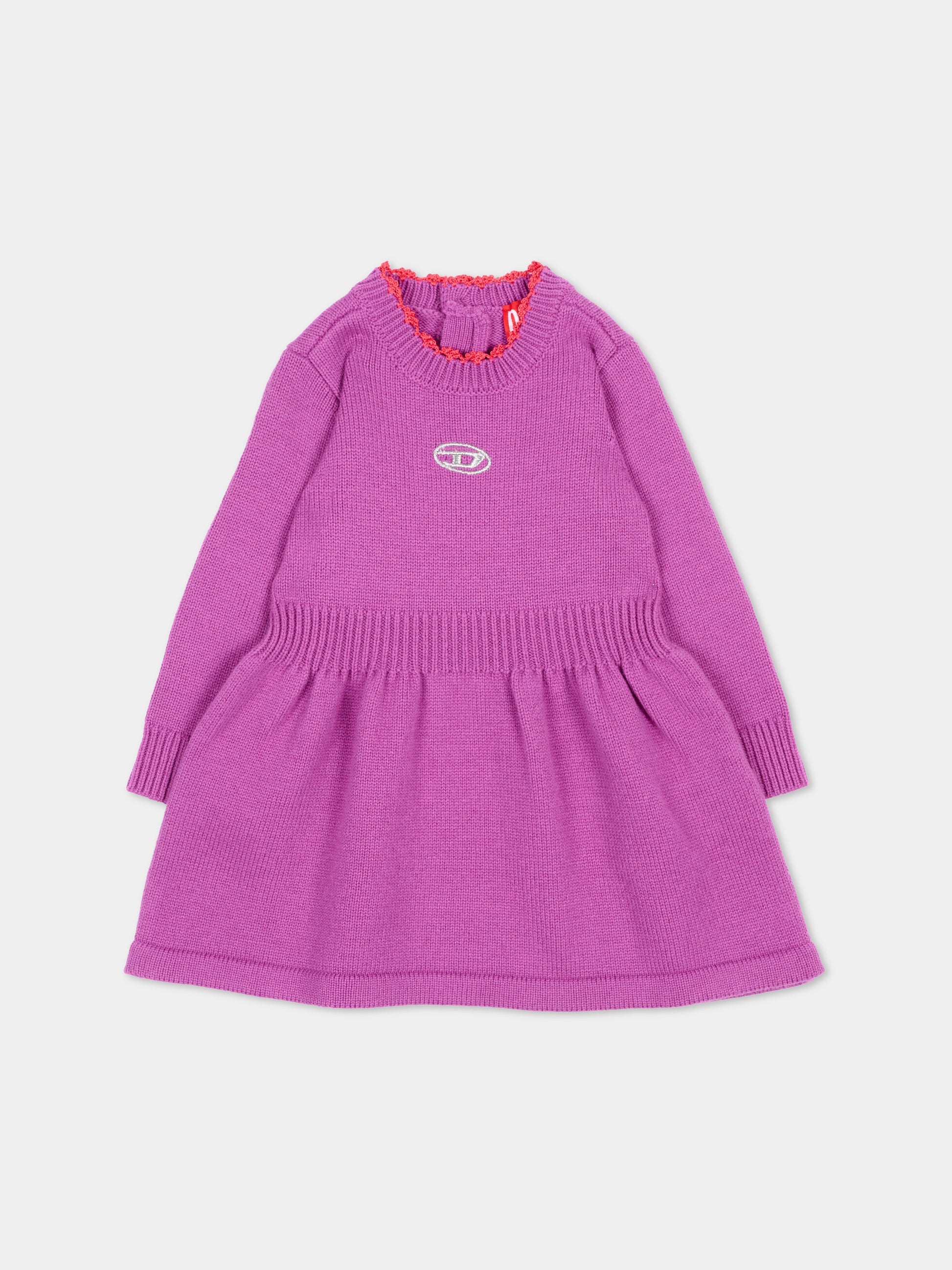 Vestito viola per neonata con logo,Diesel,K00664 KYAYX K624