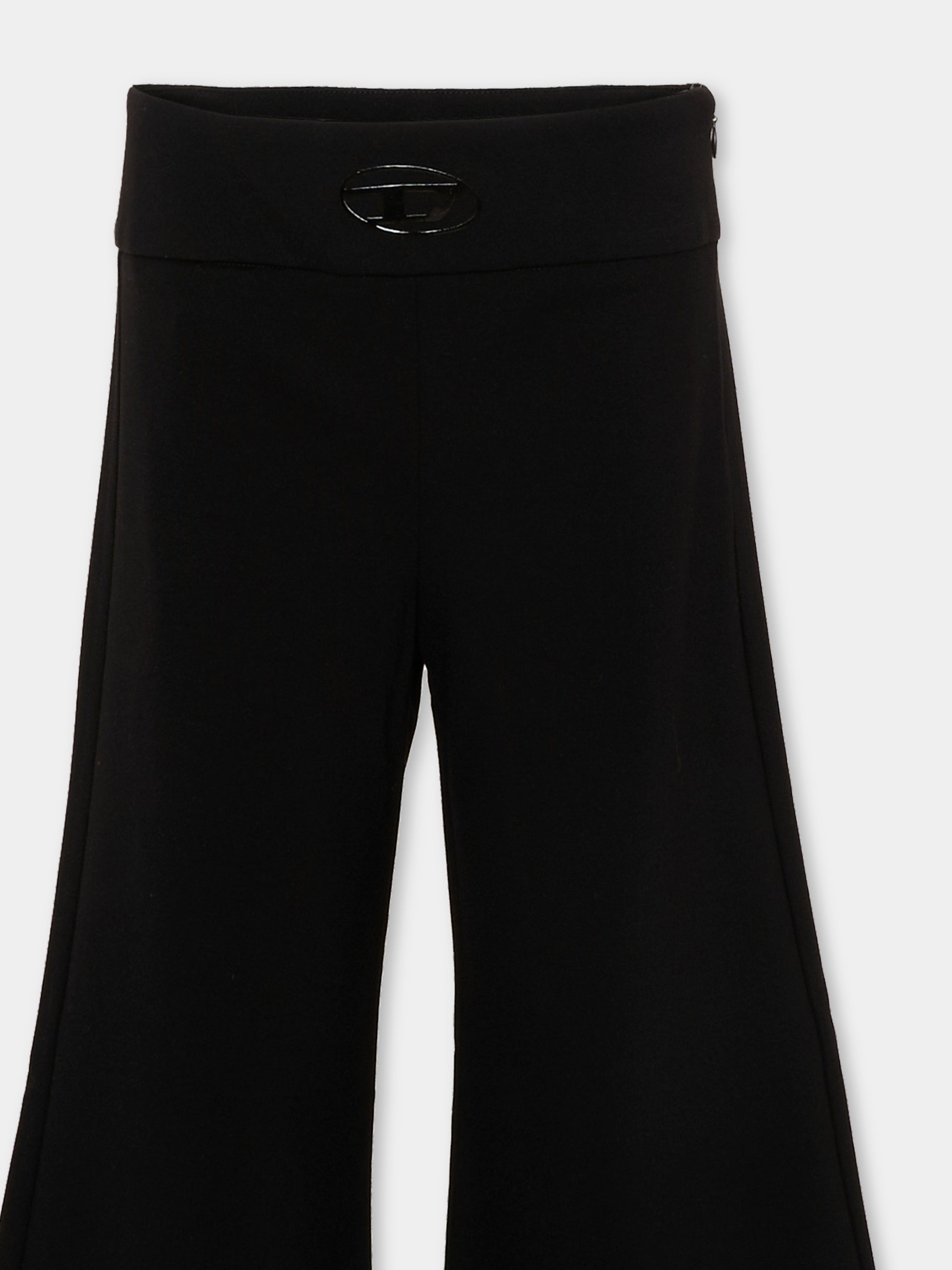 Pantaloni neri per bambina con logo,Diesel,J02456 KYATE K900