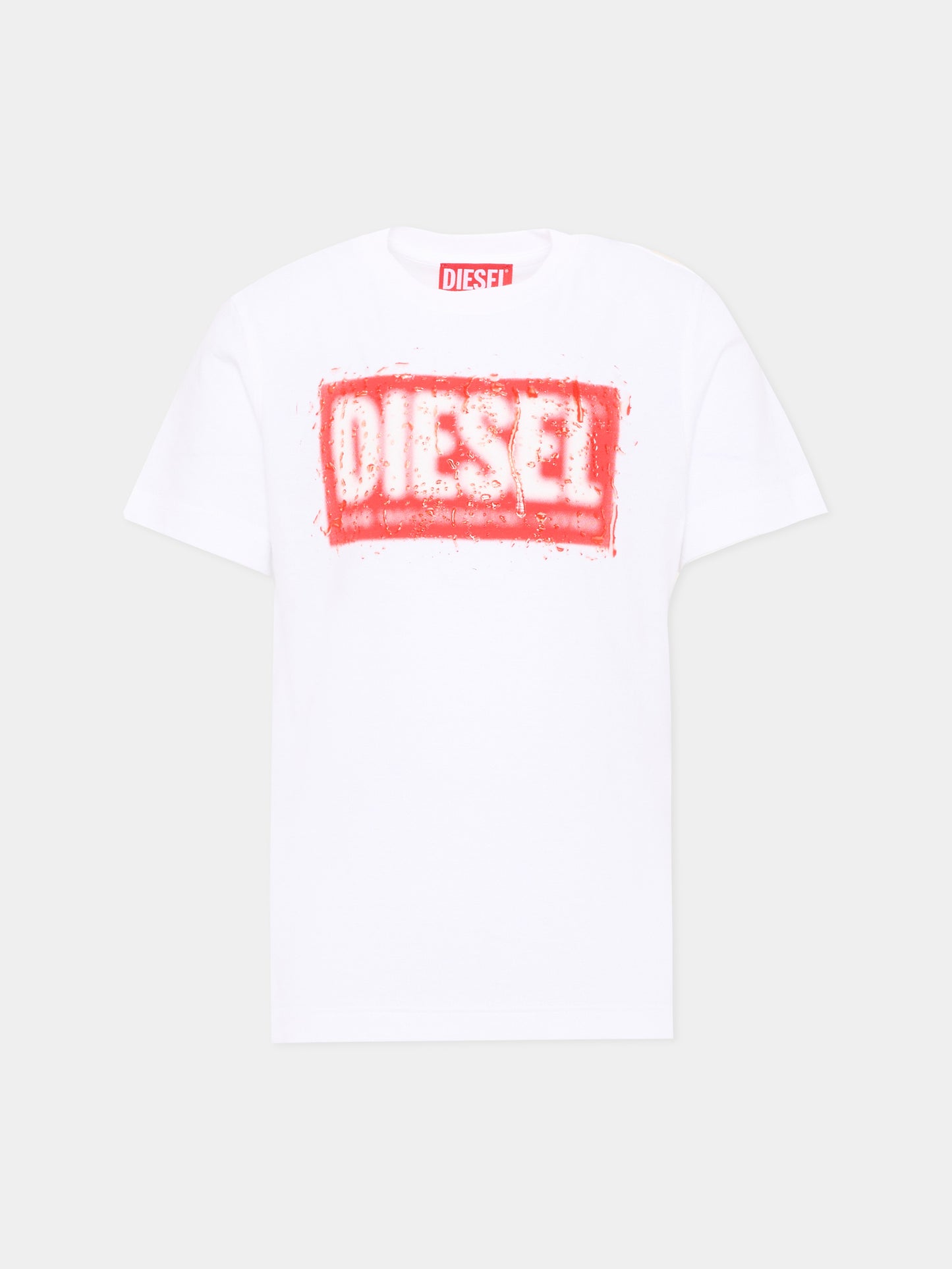 T-Shirt bianca per bambino con logo,Diesel,J02476 00YI9 K100