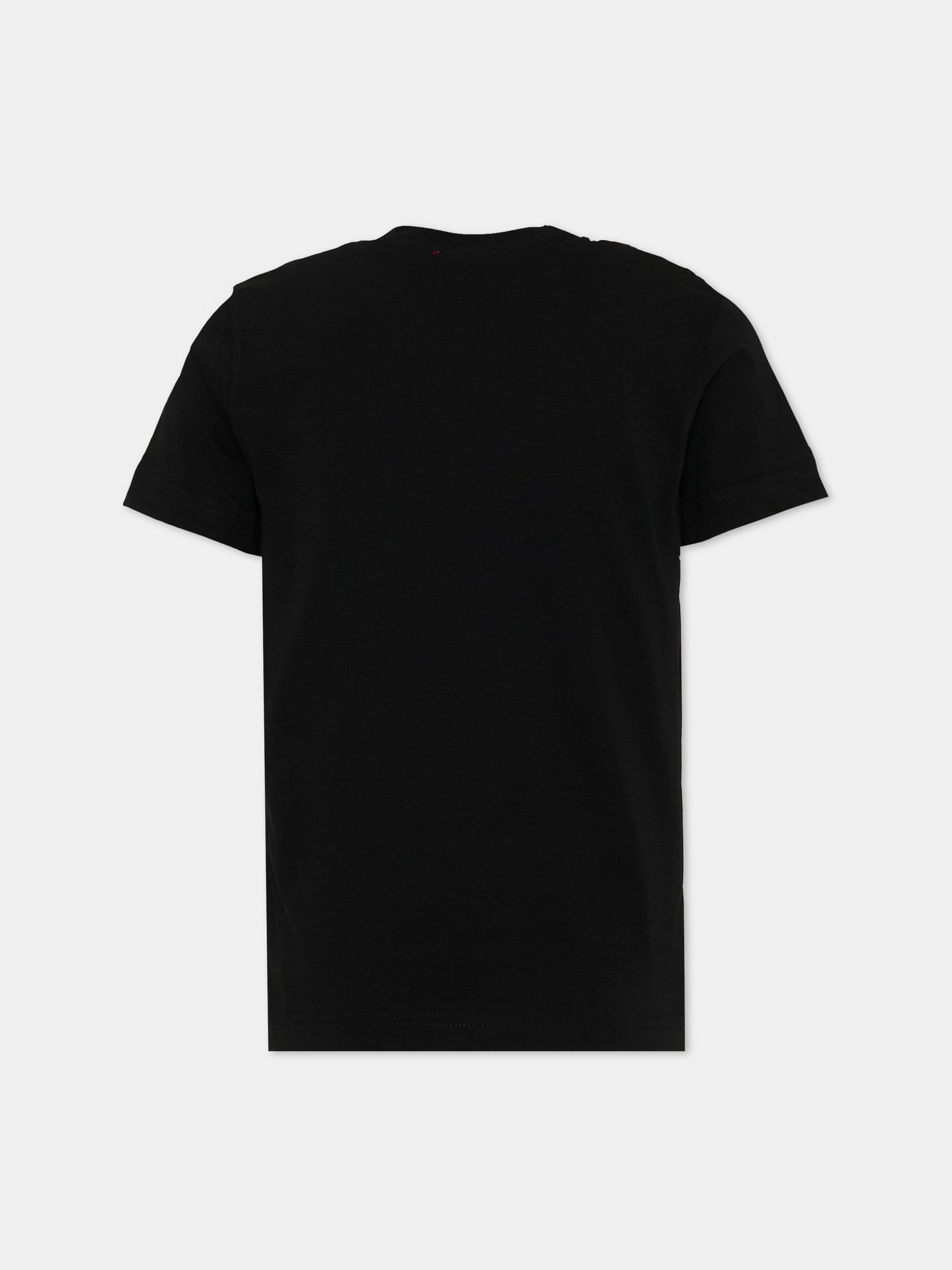 T-Shirt nera per bambino con logo,Diesel,J02476 00YI9 K900