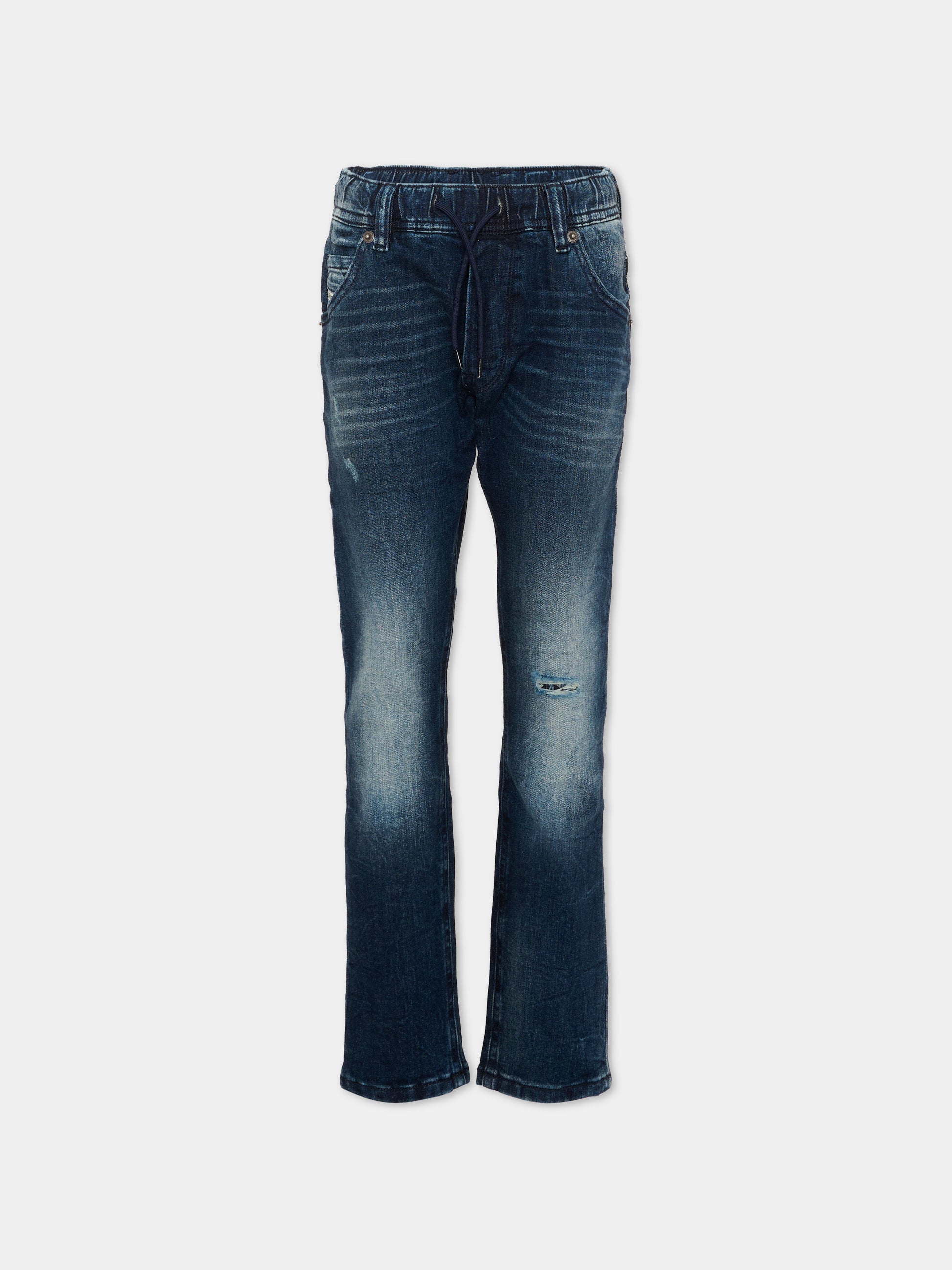 Jeans denim per bambino con patch logo,Diesel,00J3A8 KXBQD K01