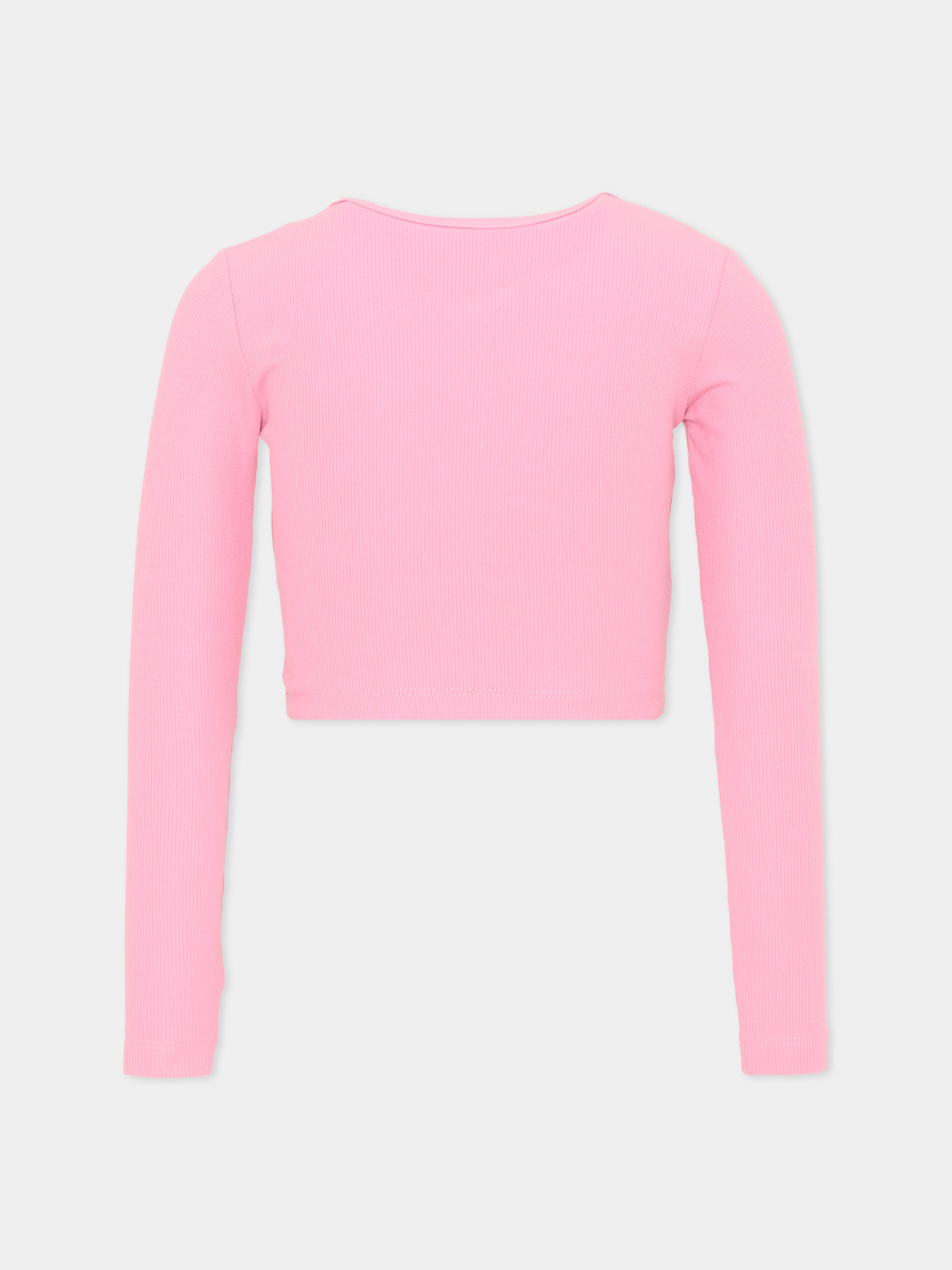 T-Shirt rosa per bambina con logo,Diesel,J02452 KYAZY K399