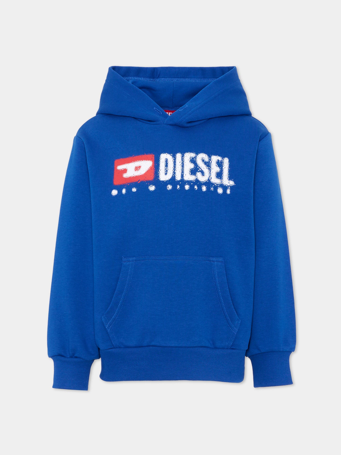 Felpa blu per bambino con logo,Diesel,J02485 KYAZ3 K89G