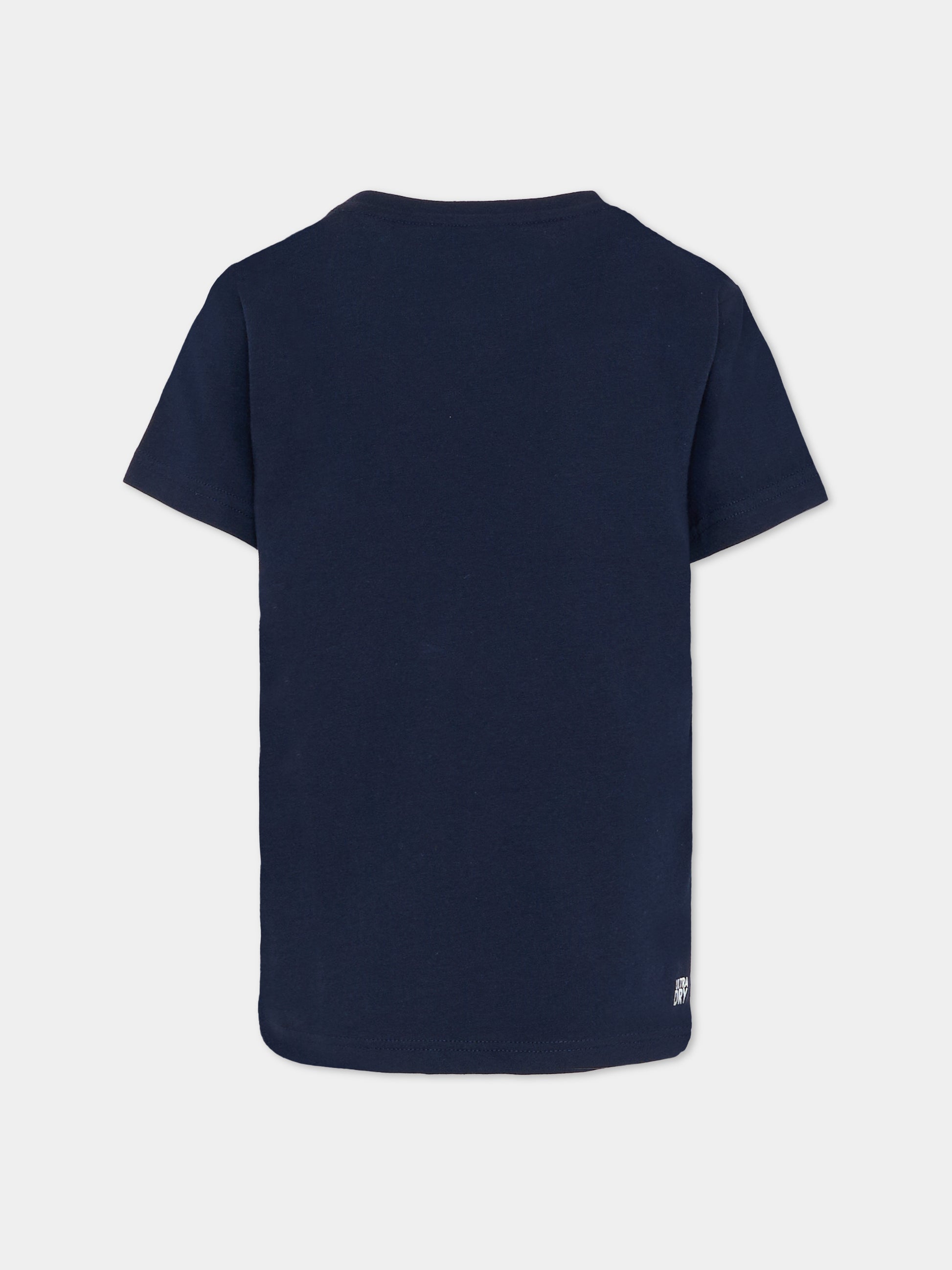 T-shirt blu per bambino con coccodrillo,Lacoste,TJ8811 00 166