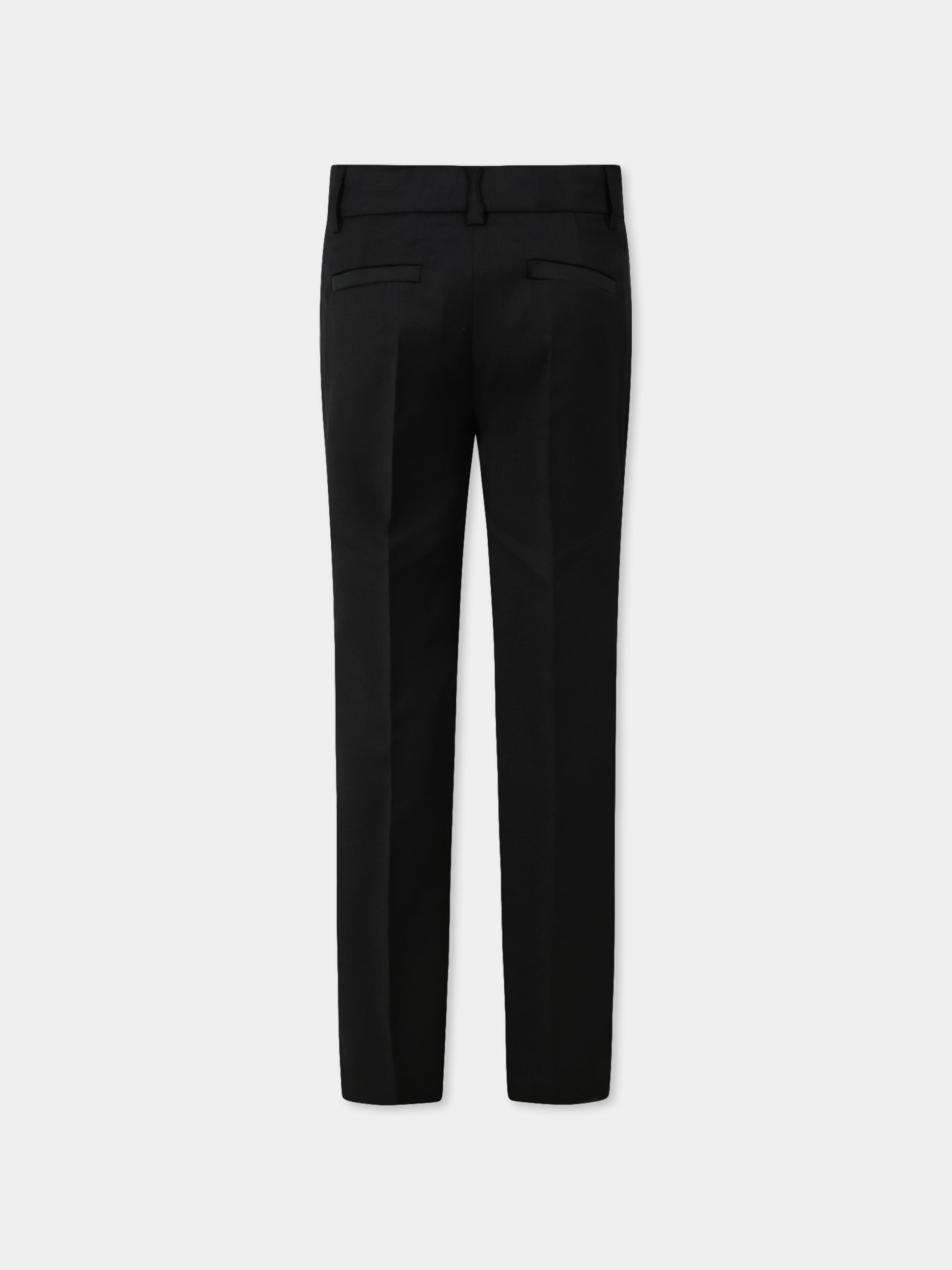 Pantaloni neri per bambino con dettagli in raso,Paul Smith Junior,5R22522-S2 492