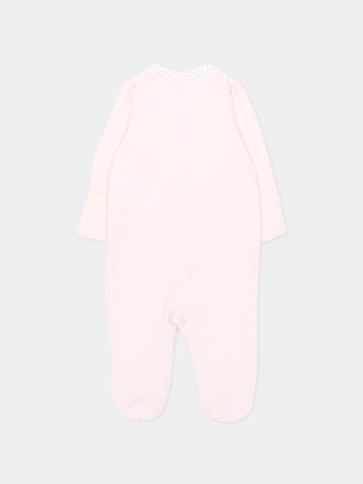 Pink babygrow for baby girl with roses