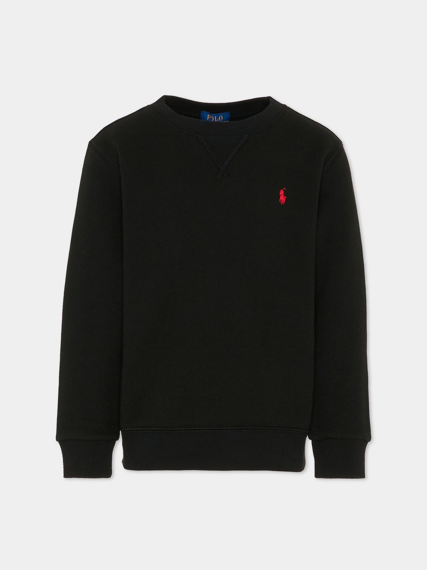 Felpa nera per bambino con iconico cavallino,Ralph Lauren Kids,772102004 POLO BLACK