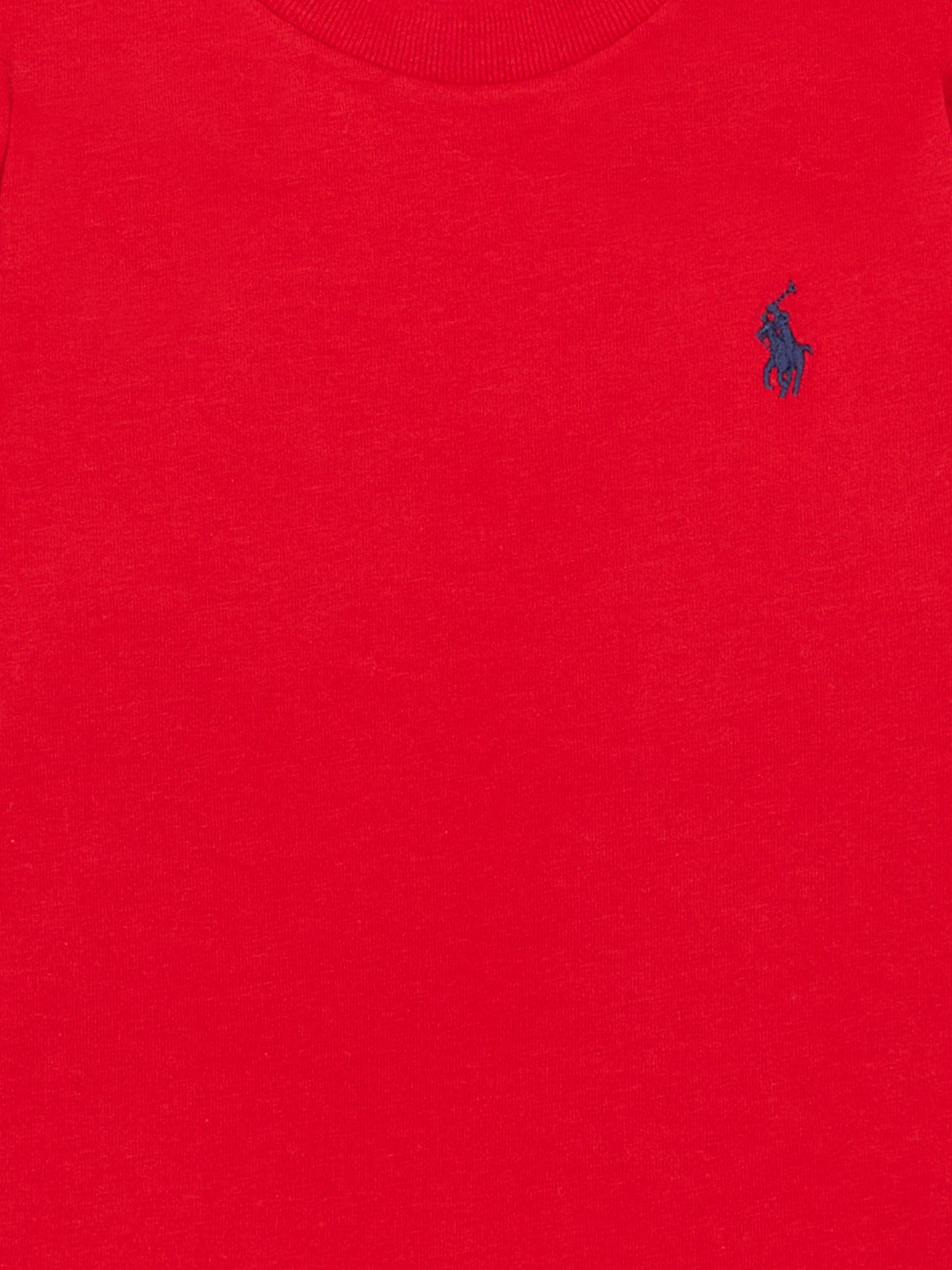 T-shirt rossa per neonato con iconico cavallino,Ralph Lauren Kids,843804003