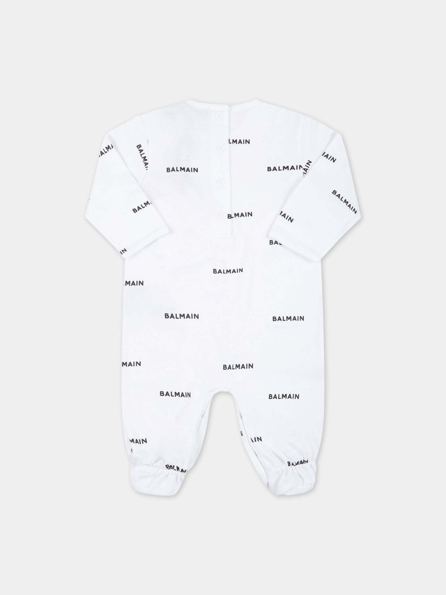 Set bianco per neonati con loghi,Balmain Kids,6Q8A90 Z0199 100NE