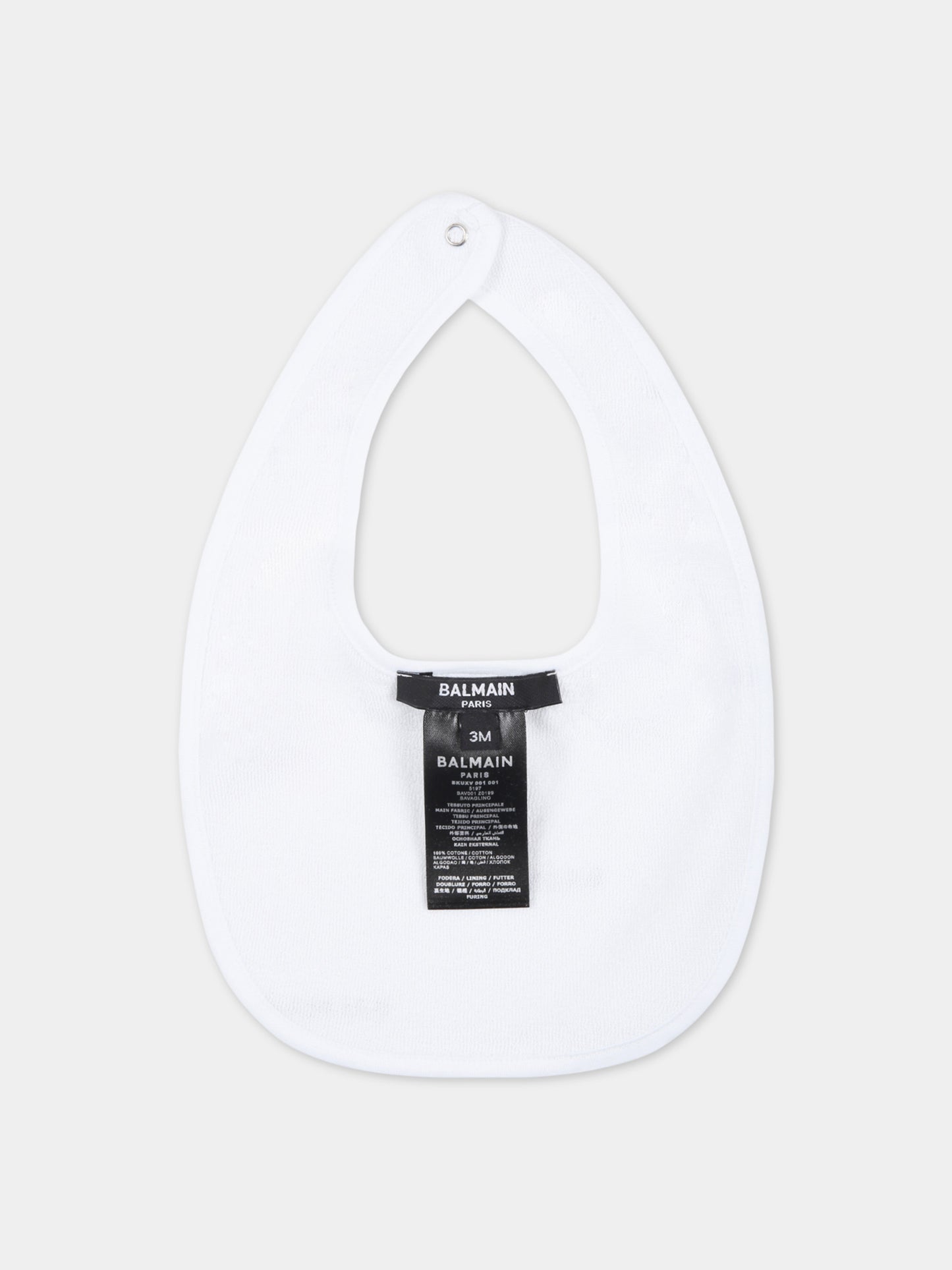 Set bianco per neonati con loghi,Balmain Kids,6Q8A90 Z0199 100NE