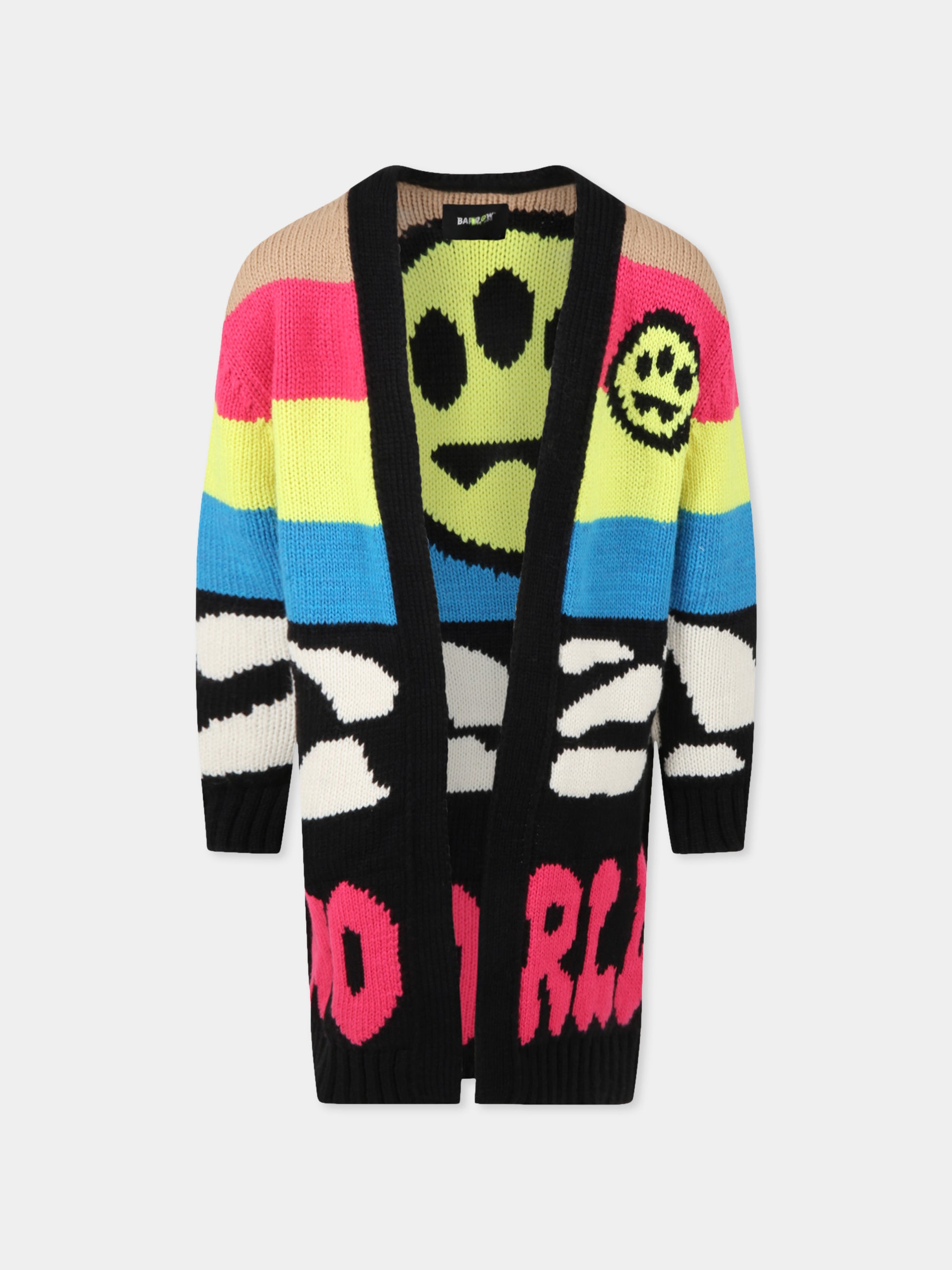 Cardigan nero per bambina con smile,Barrow,032144 200