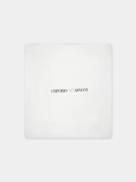 Coperta bianca per neonato con logo,Armani Junior,8NN840 NJ05Z F110