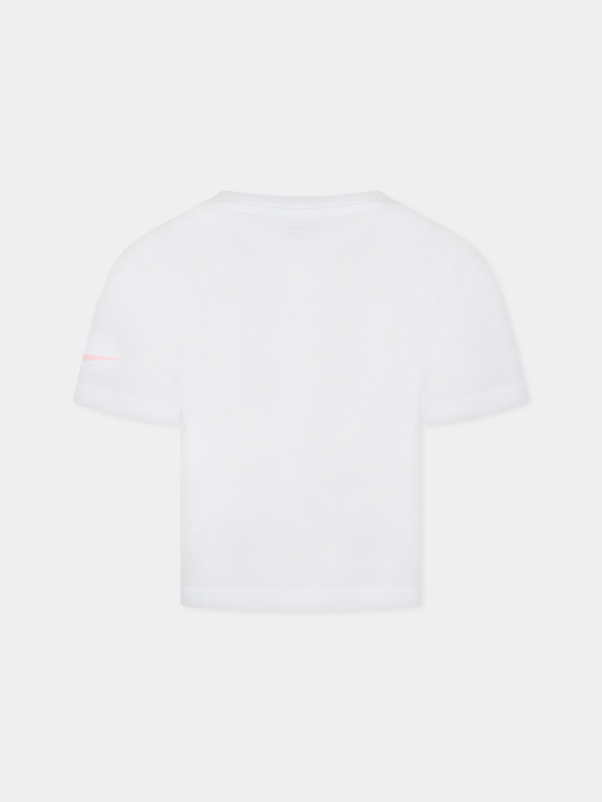 T-shirt bianca per bambina con iconico swoosh,Nike,36K817 001