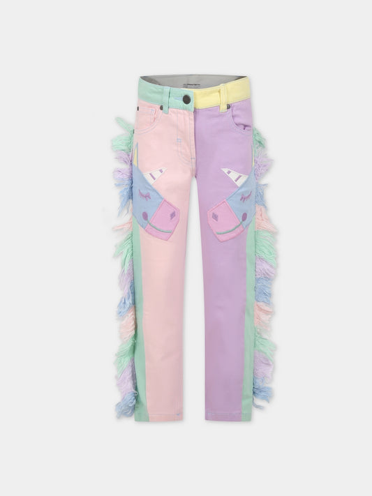 Jeans multicolor per bambina con unicorni,Stella Mccartney Kids,TT6B20 Z0156 999