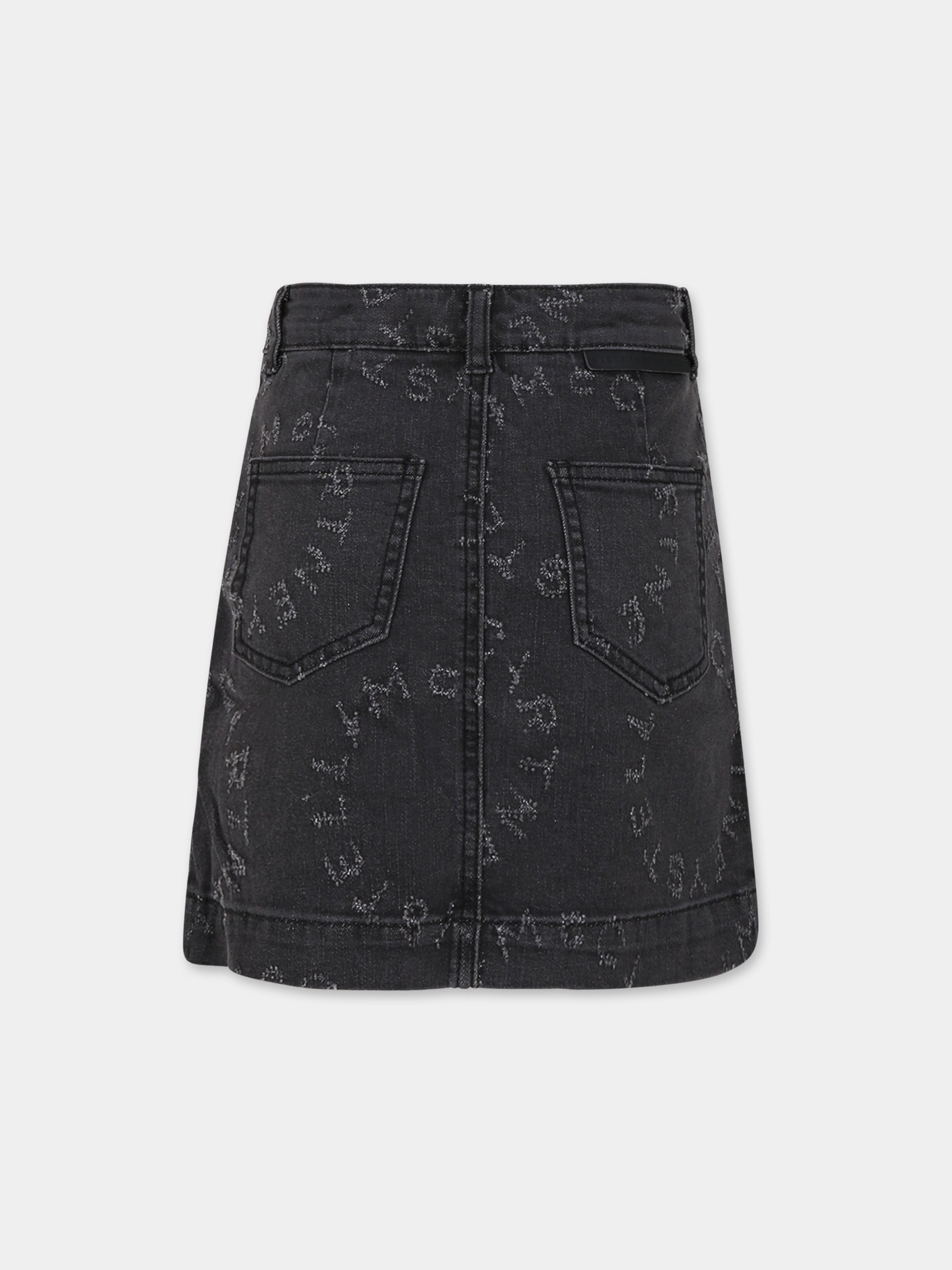 Gonna denim casual nera per bambina,Stella Mccartney Kids,TT7B11 Z0153 930