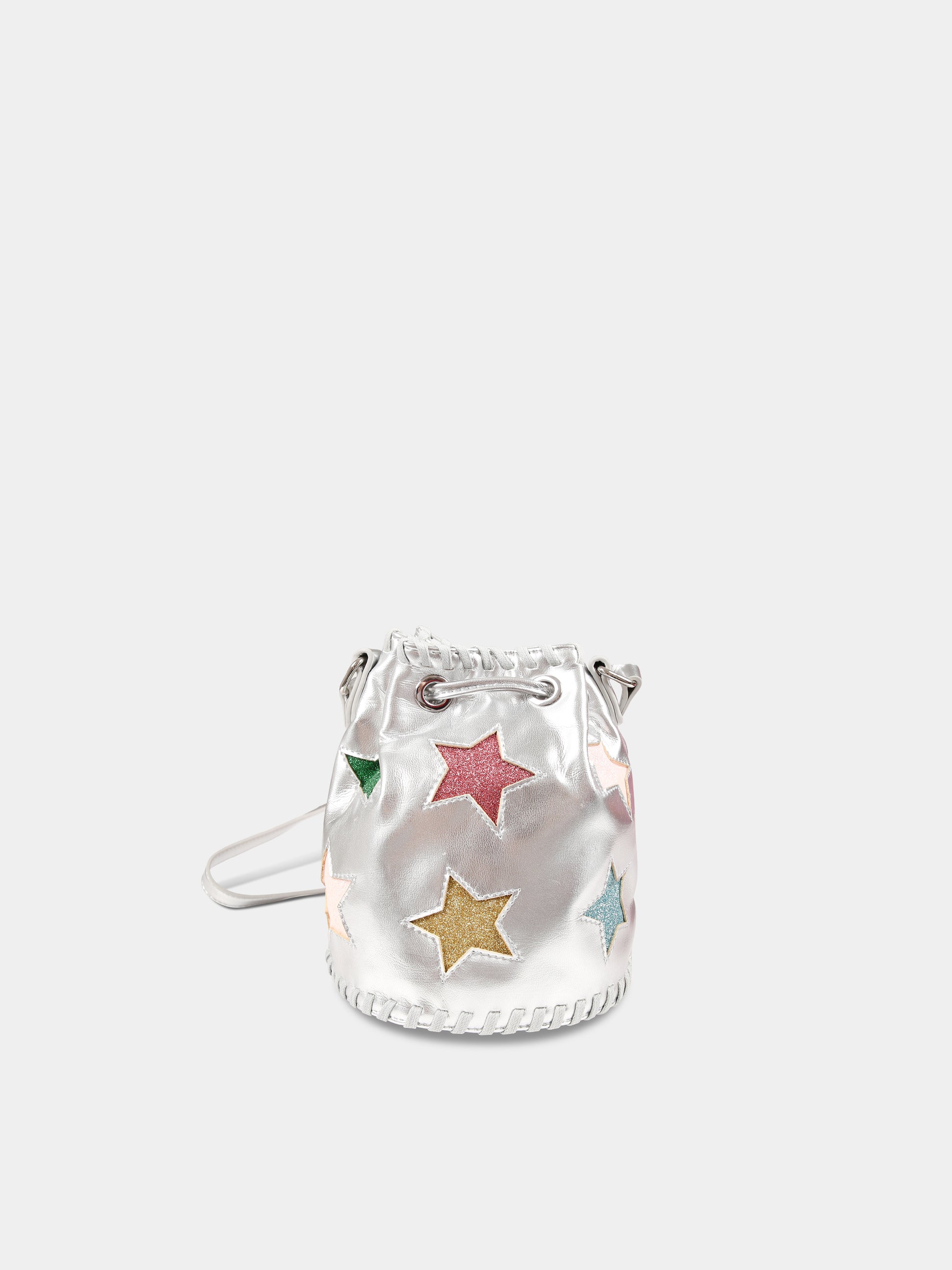 Borsa argento per bambina con stelle,Stella Mccartney Kids,TT0B58 Z0699 925