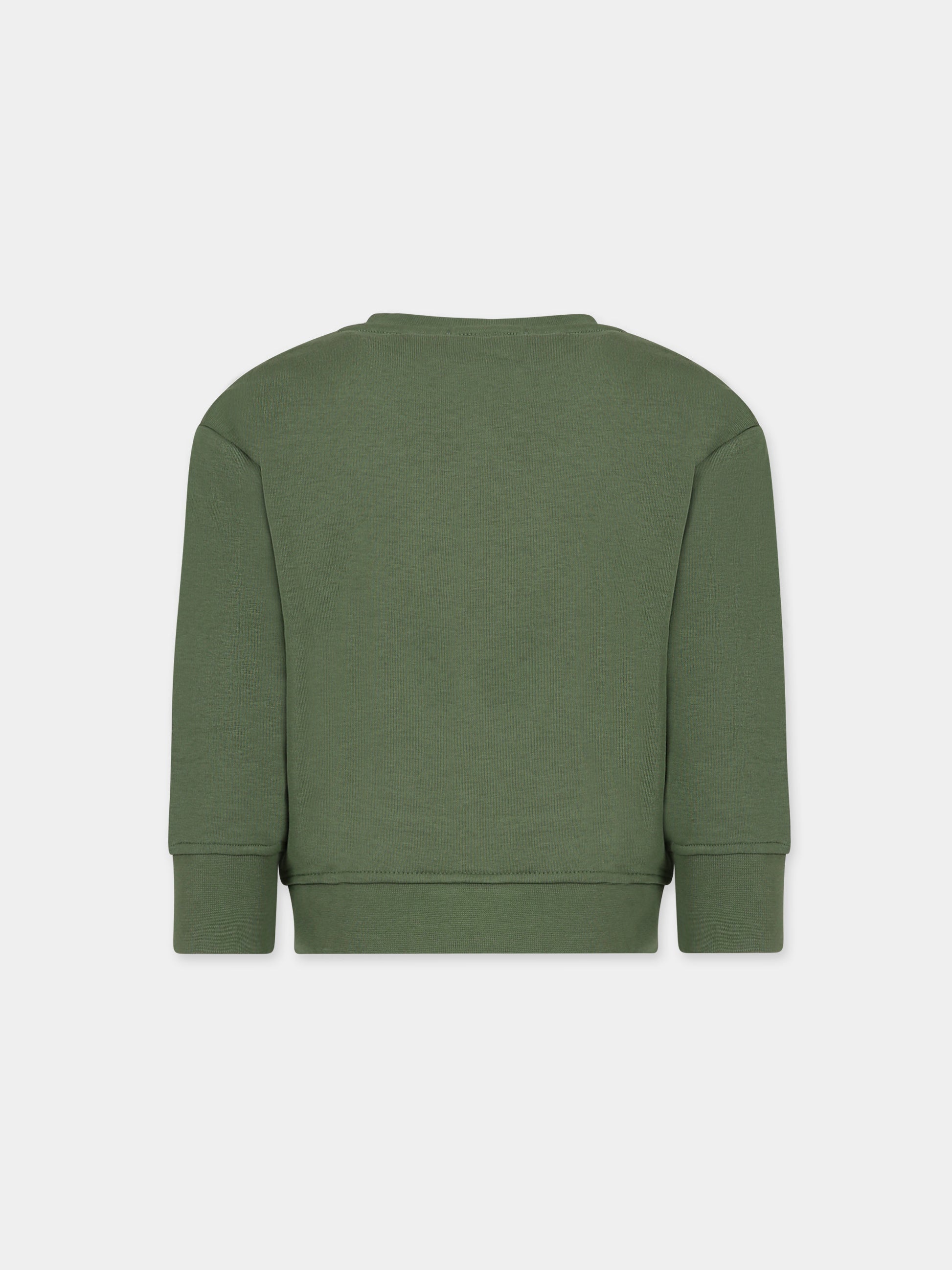 Felpa verde per bambino con stampa multicolor,Stella Mccartney Kids,TT4P40 Z0409 722