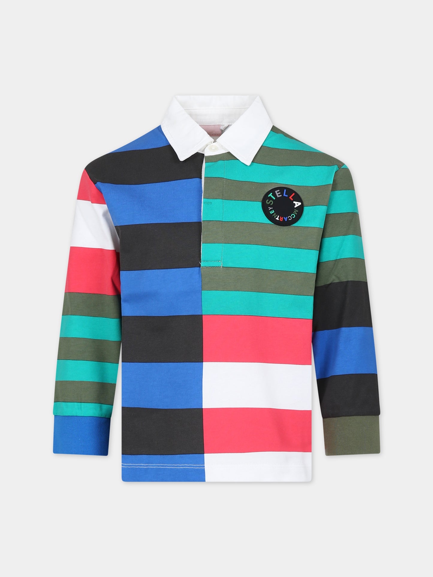 Polo multicolor per bambino con logo,Stella Mccartney Kids,TT8S60 Z1428 999MC