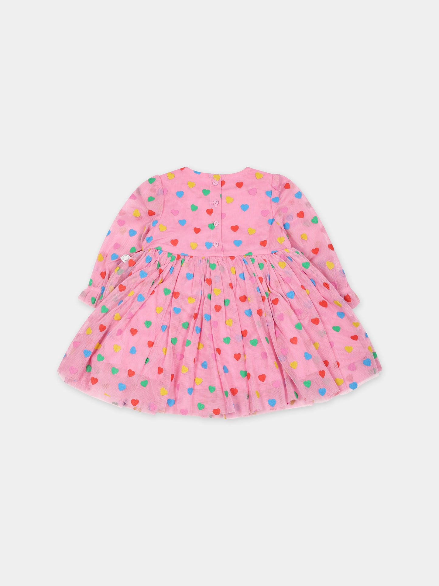 Vestito rosa per neonata con cuori,Stella Mccartney Kids,TT1061 Z1308 547MC