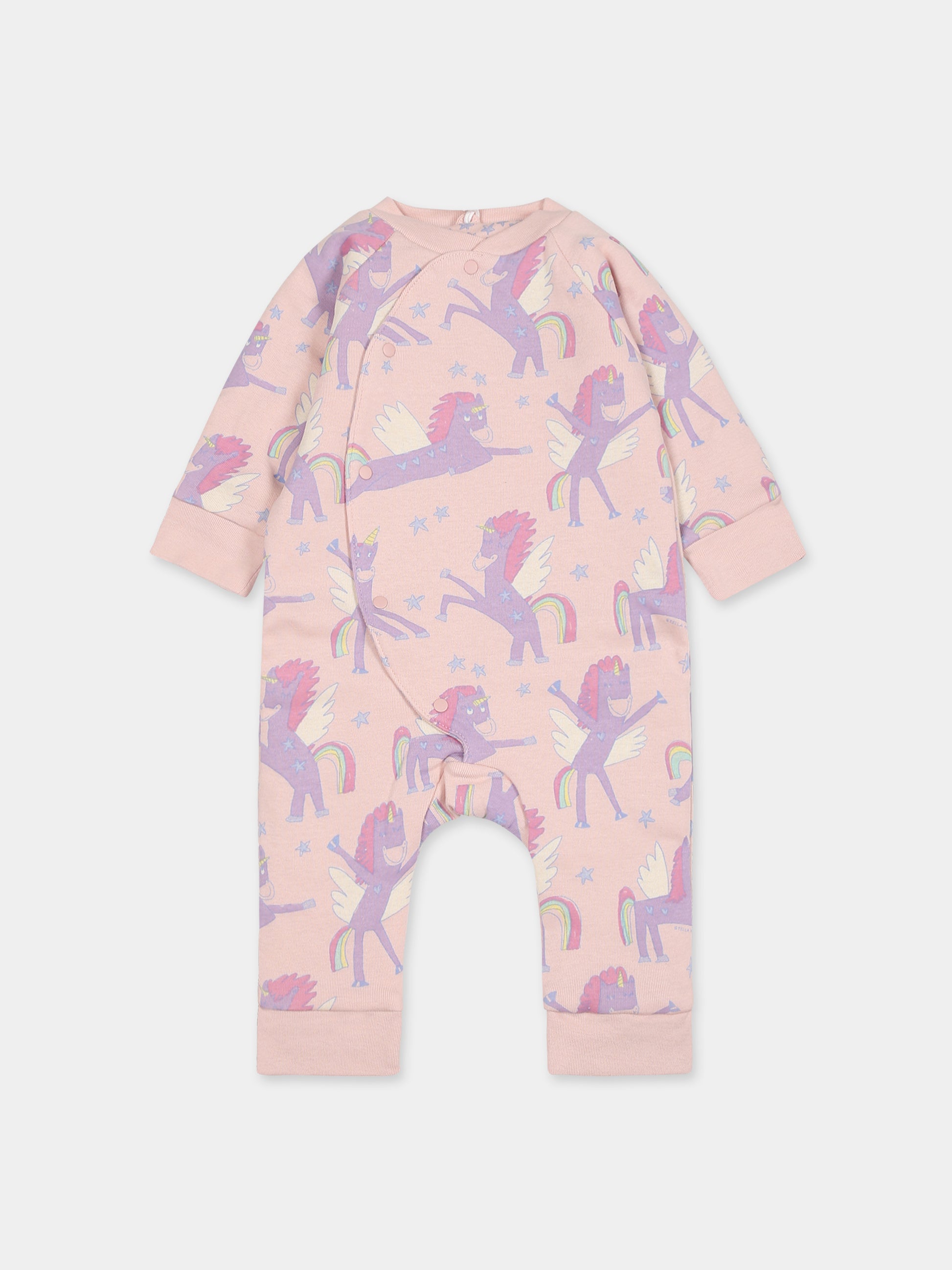 Tutina rosa reversibile per neonata con unicorni,Stella Mccartney Kids,TTA050 Z1467 505MC