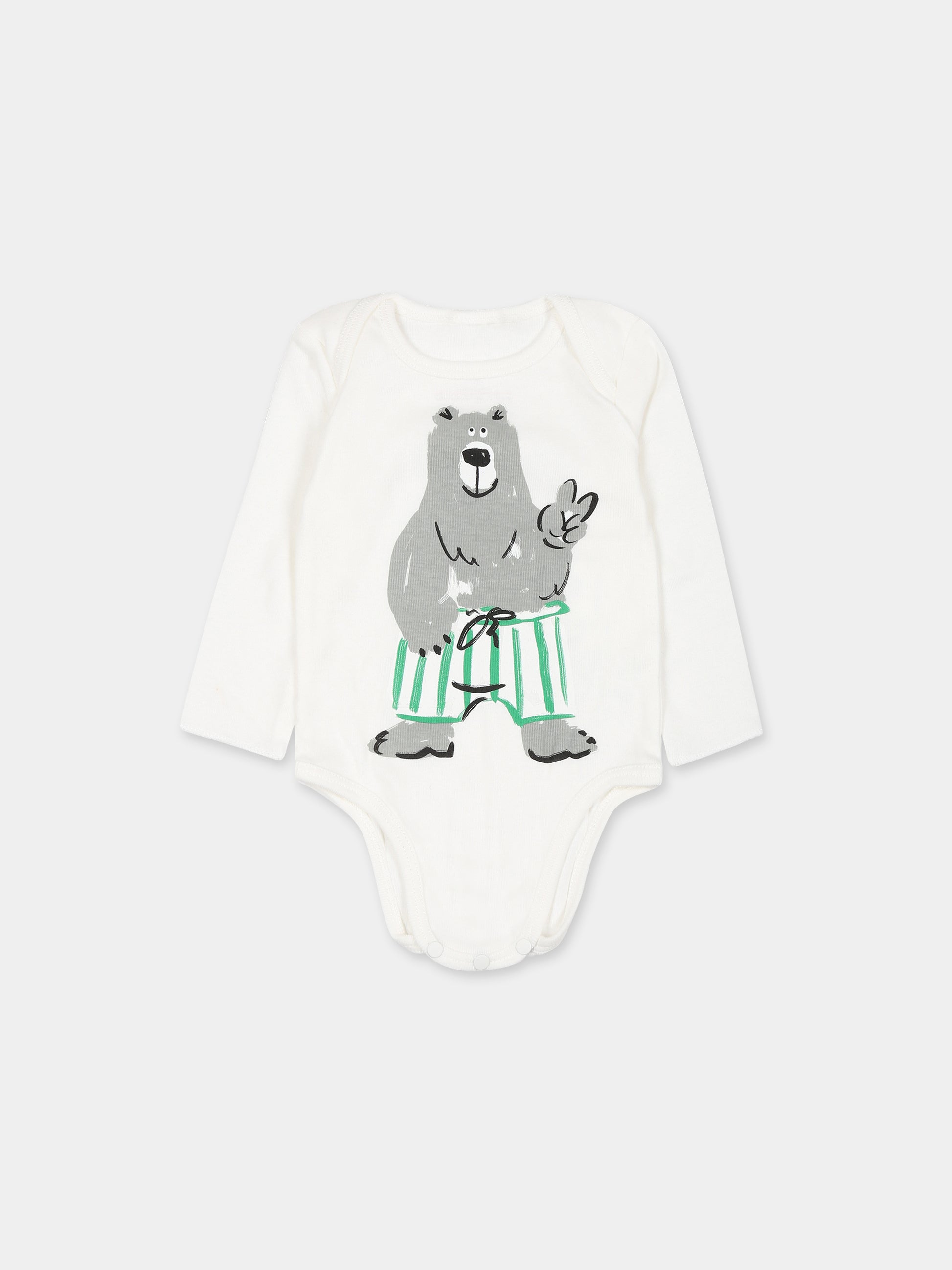 Set  bianco per neonato con orso,Stella Mccartney Kids,TTB519 Z1486 101MC