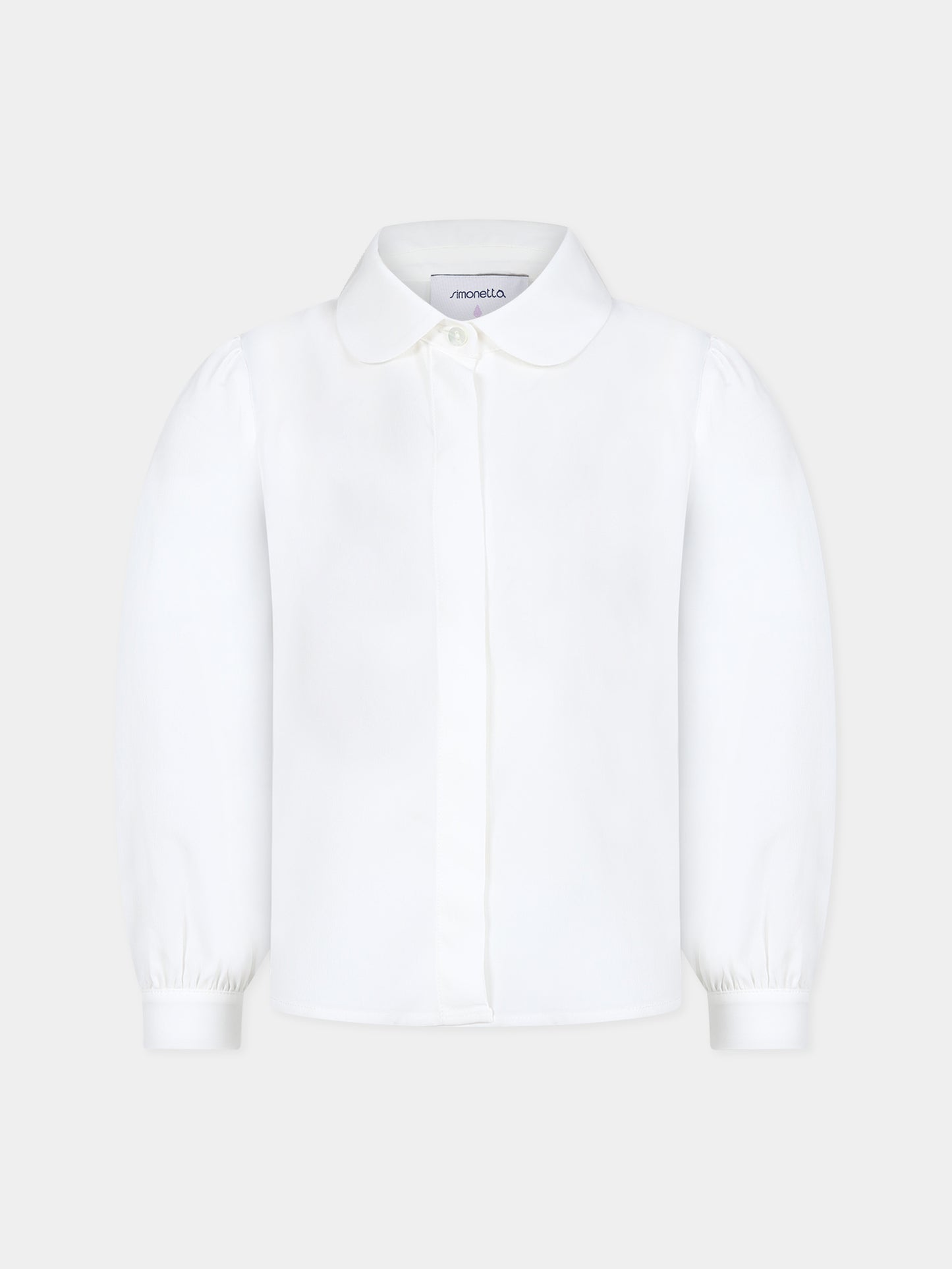 Camicia bianca per bambina con fiocco,Simonetta,ST5A20 K0005 101RS