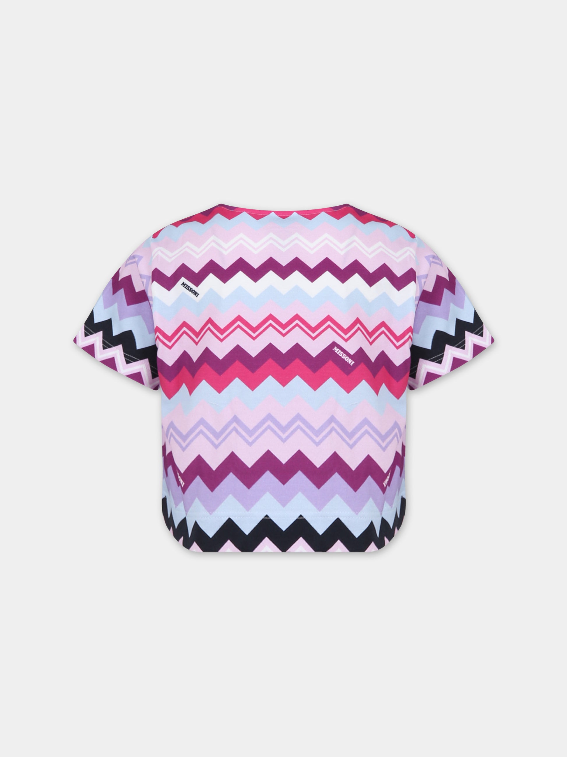 T-shirt viola per bambina con logo,Missoni,MT8A11 J0305 579MC