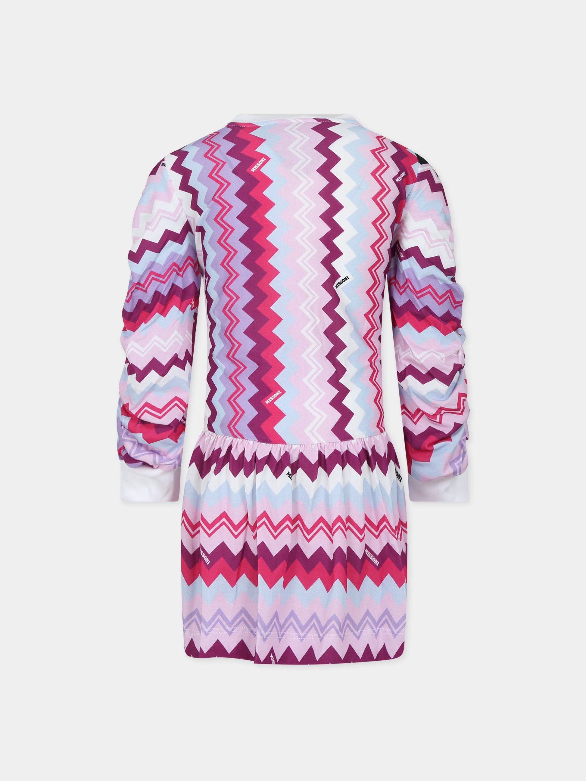 Vestito viola per bambina con logo,Missoni,MT1A30 J0305 579MC