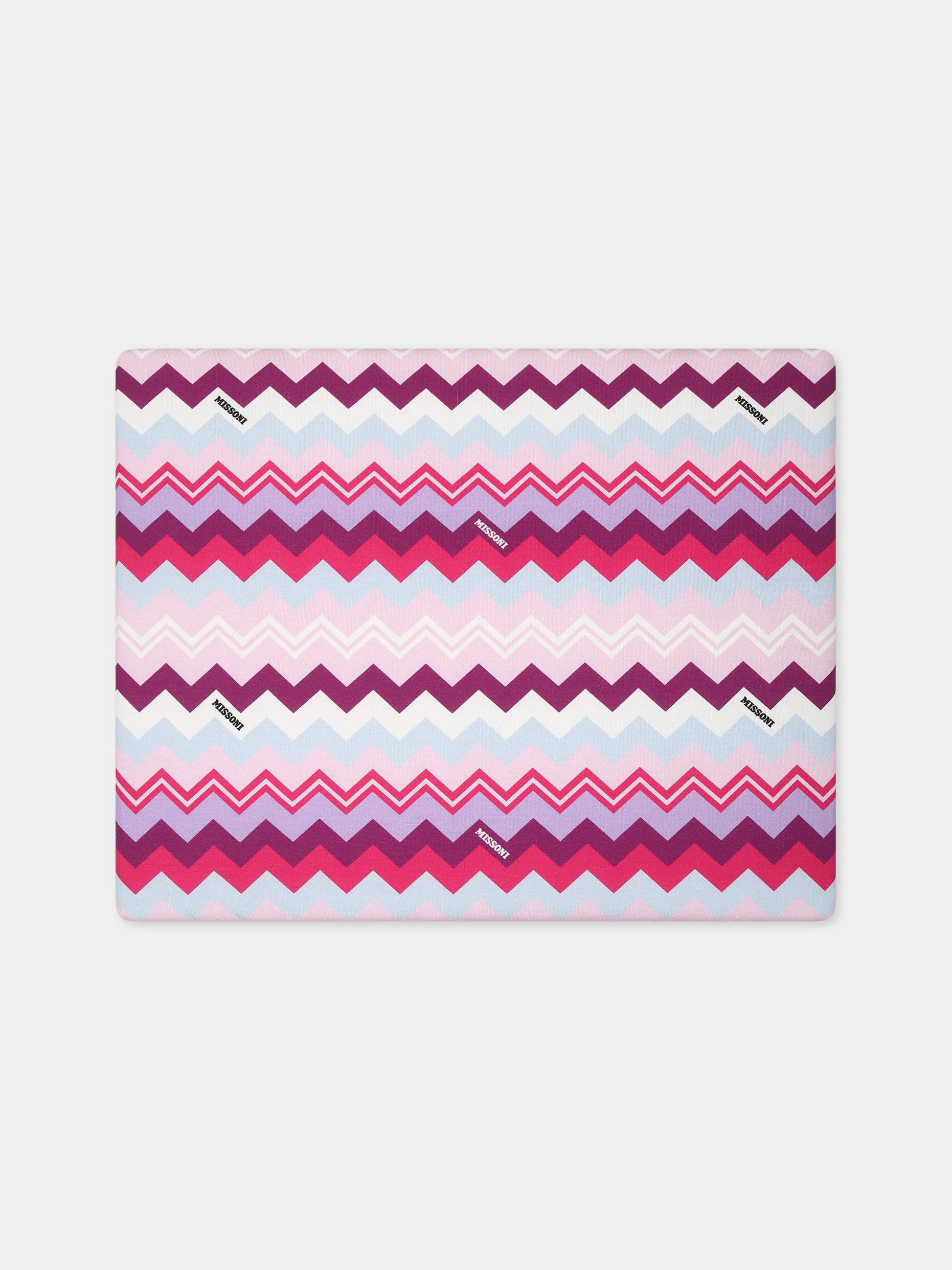 Coperta viola per neonata con logo,Missoni,MT0510 J0319 579MC