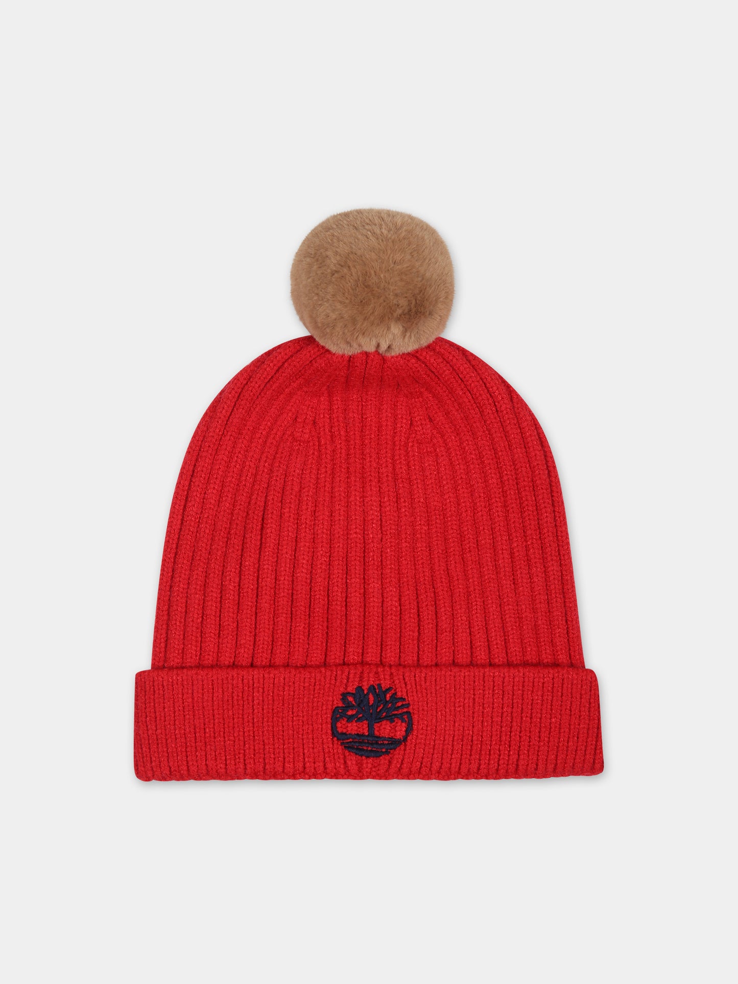 Berretto rosso per bambino con albero,Timberland,T60020 988