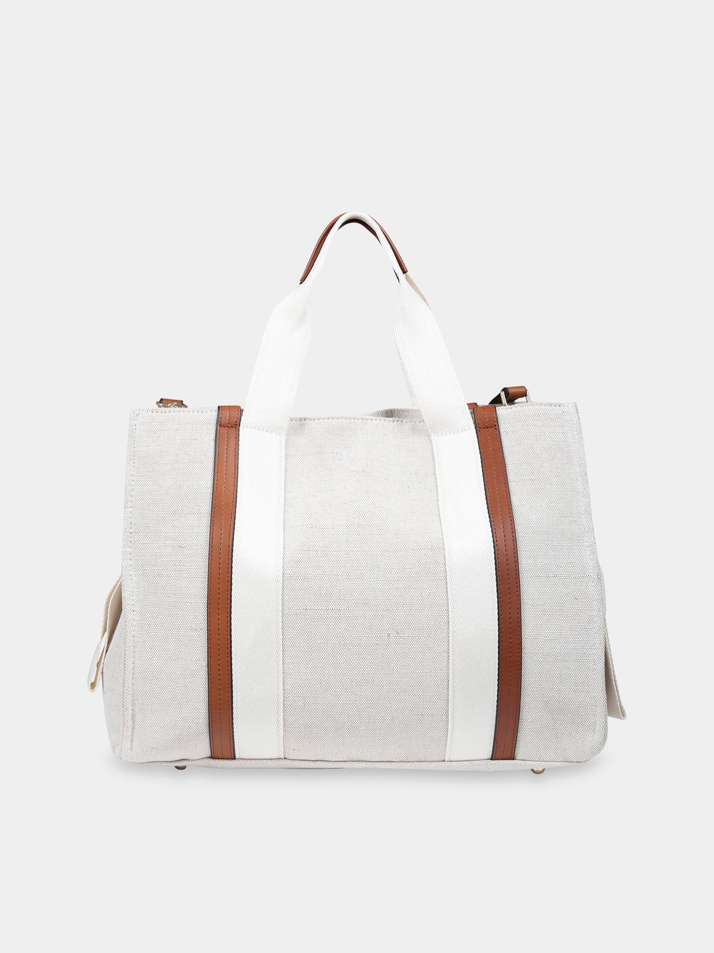 Borsa mamma beige per neonati con logo,Chloé Kids,C90406 Z40