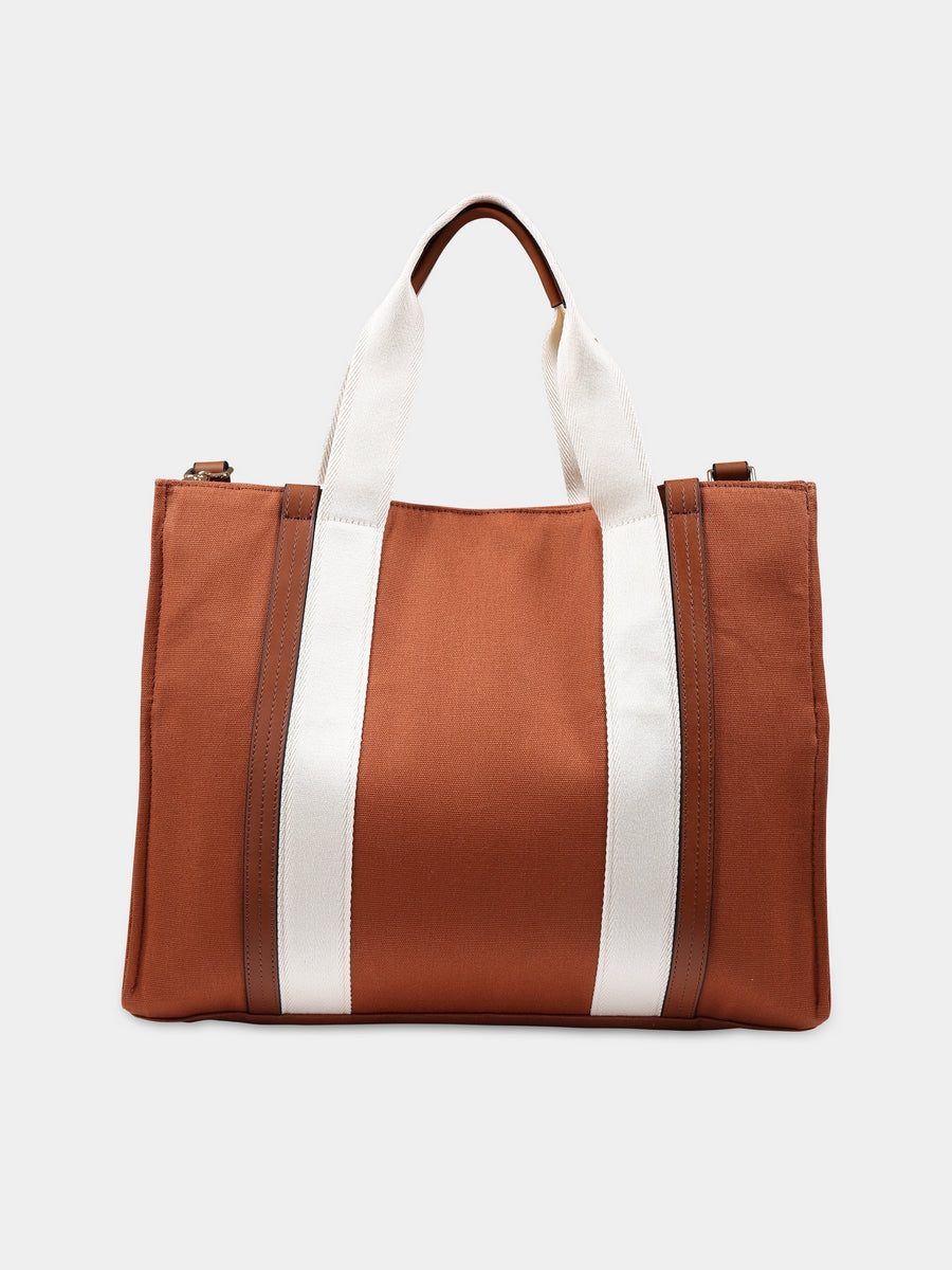 Borsa mamma bordeaux per neonati con logo,Chloé Kids,C90411 957