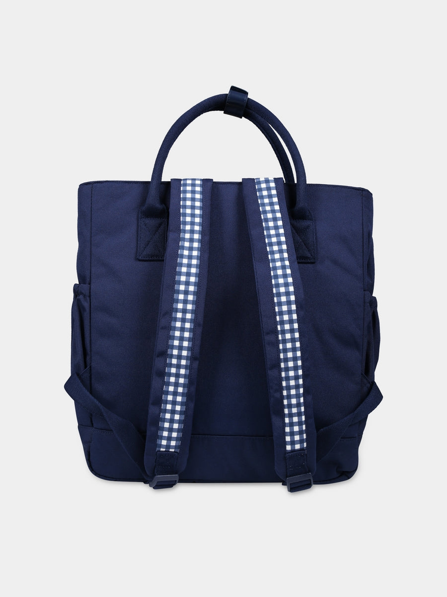 Borsa mamma blu per neonati con logo,Kenzo Kids,K90103 84A