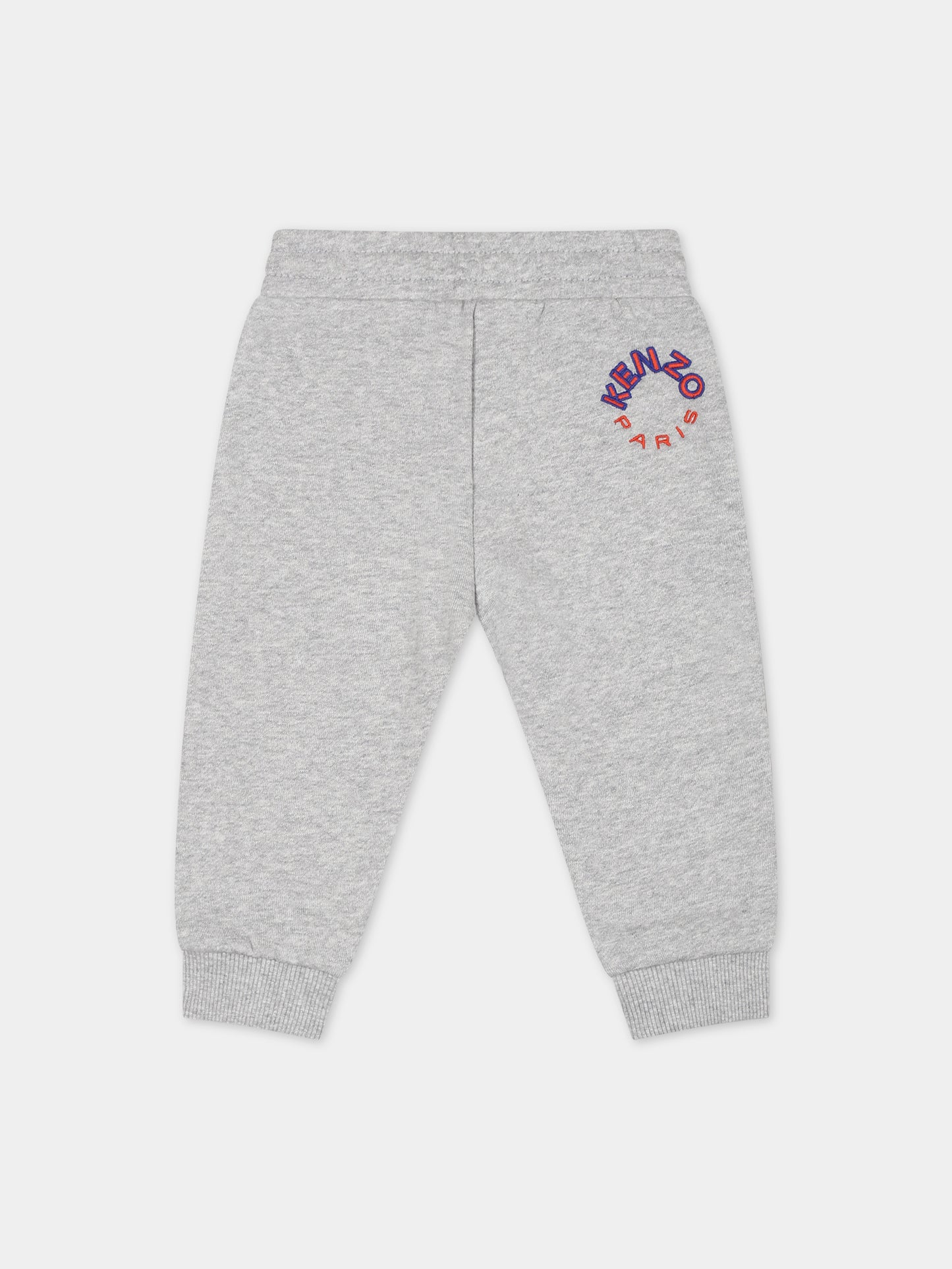 Pantalone grigio per neonato con logo,Kenzo Kids,K04238 A41