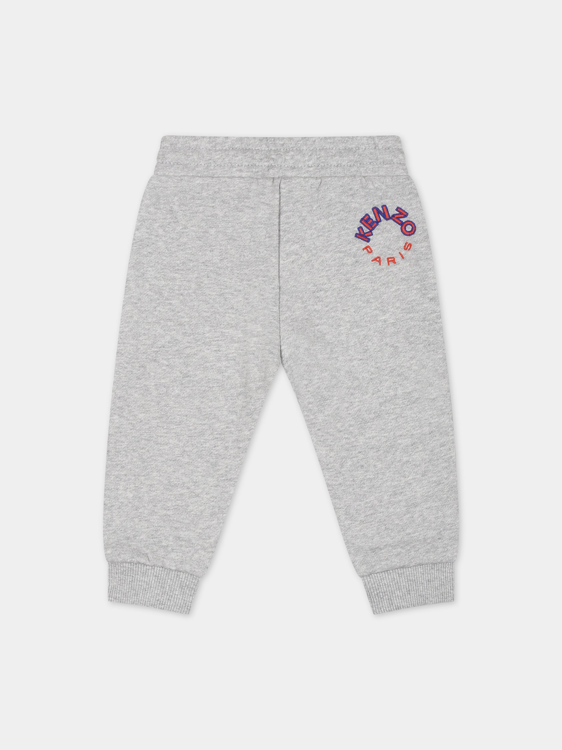 Pantalone grigio per neonato con logo,Kenzo Kids,K04238 A41