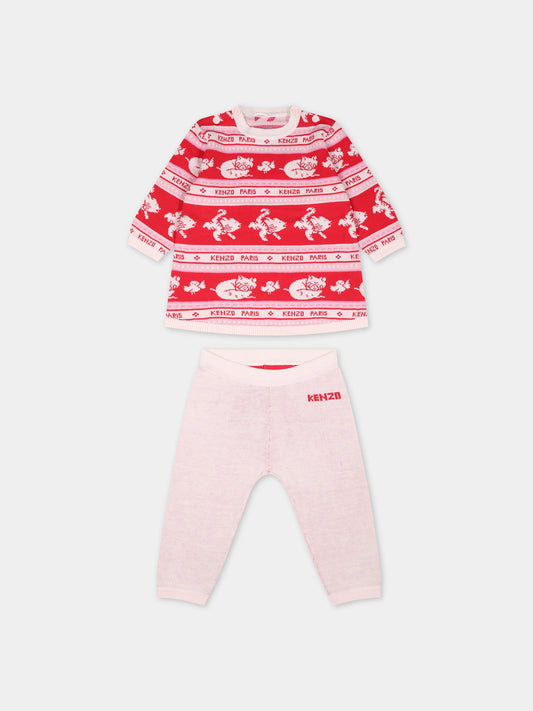 Completo sportivo per neonata con logo,Kenzo Kids,K98123 960