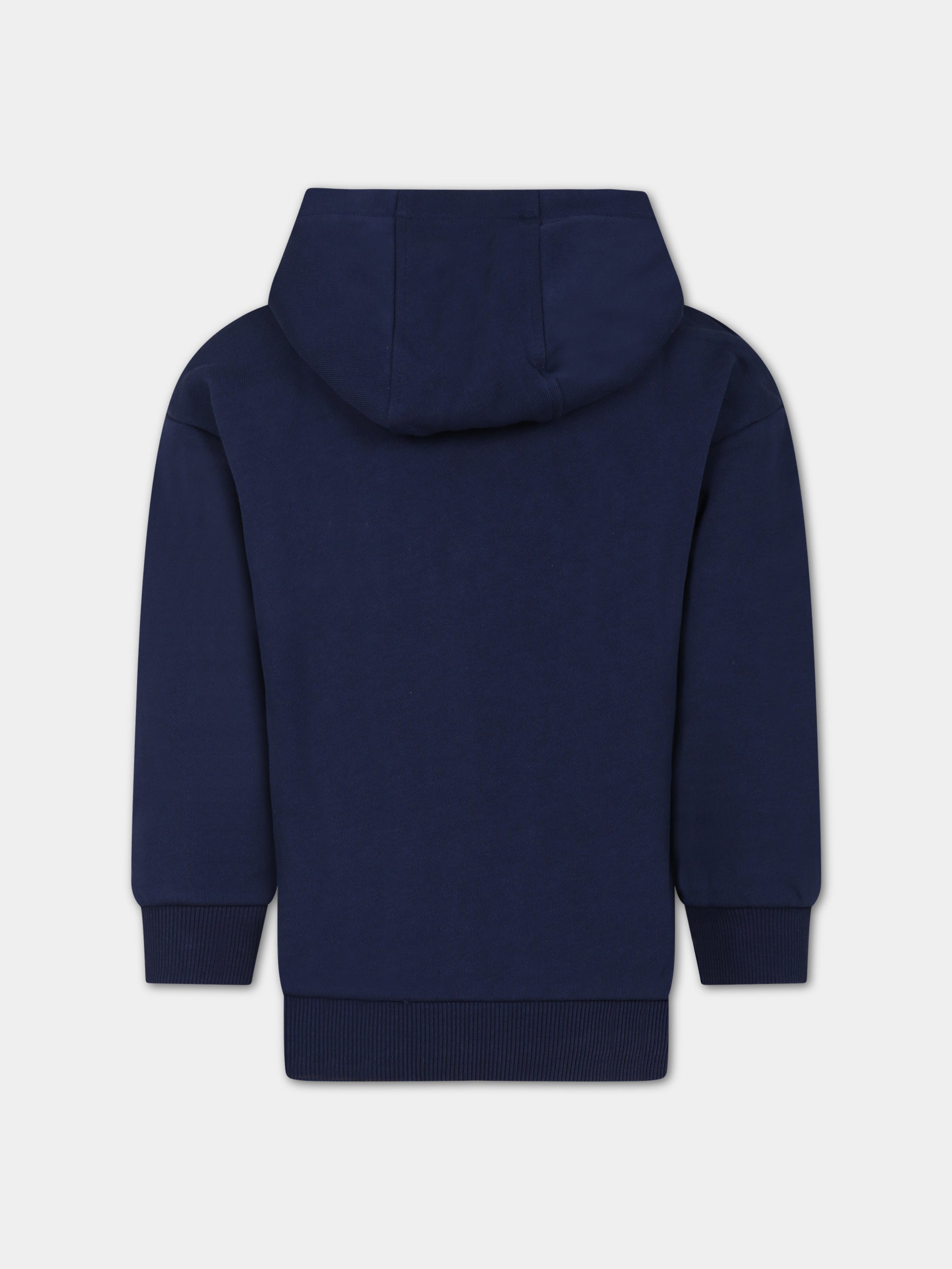 Felpa blu per bambina con tigre e logo,Kenzo Kids,K15693 84A