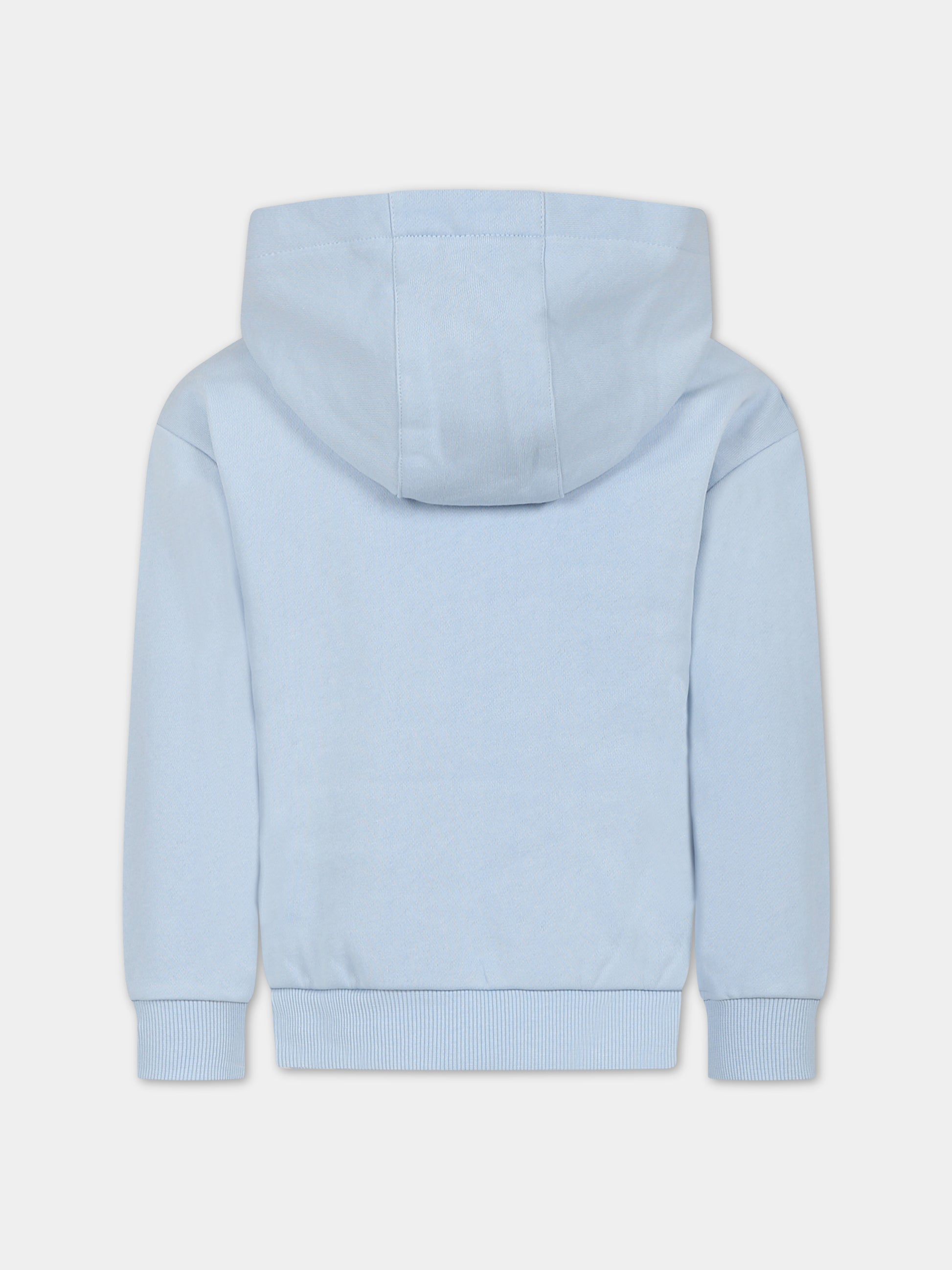 Felpa celeste per bambino con tigre e logo,Kenzo Kids,K25852 794