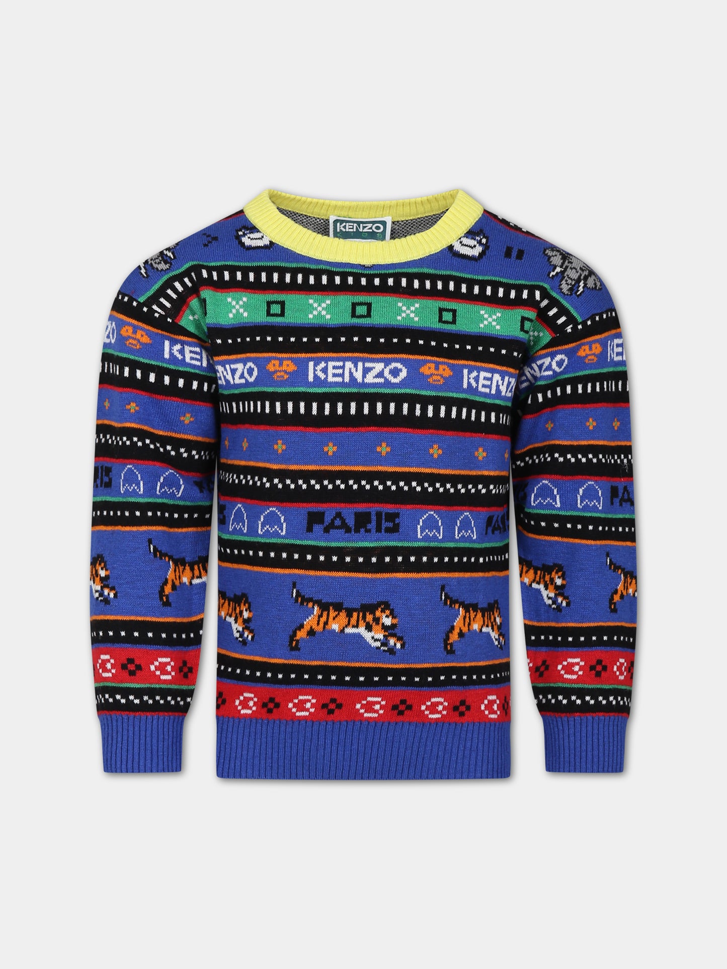 Maglione multicolor per bambino con logo,Kenzo Kids,K25830 829