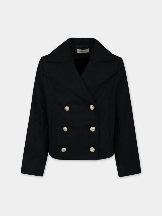 Cappotto nero per bambina,Zadig & Voltaire Kids,X16113 09B