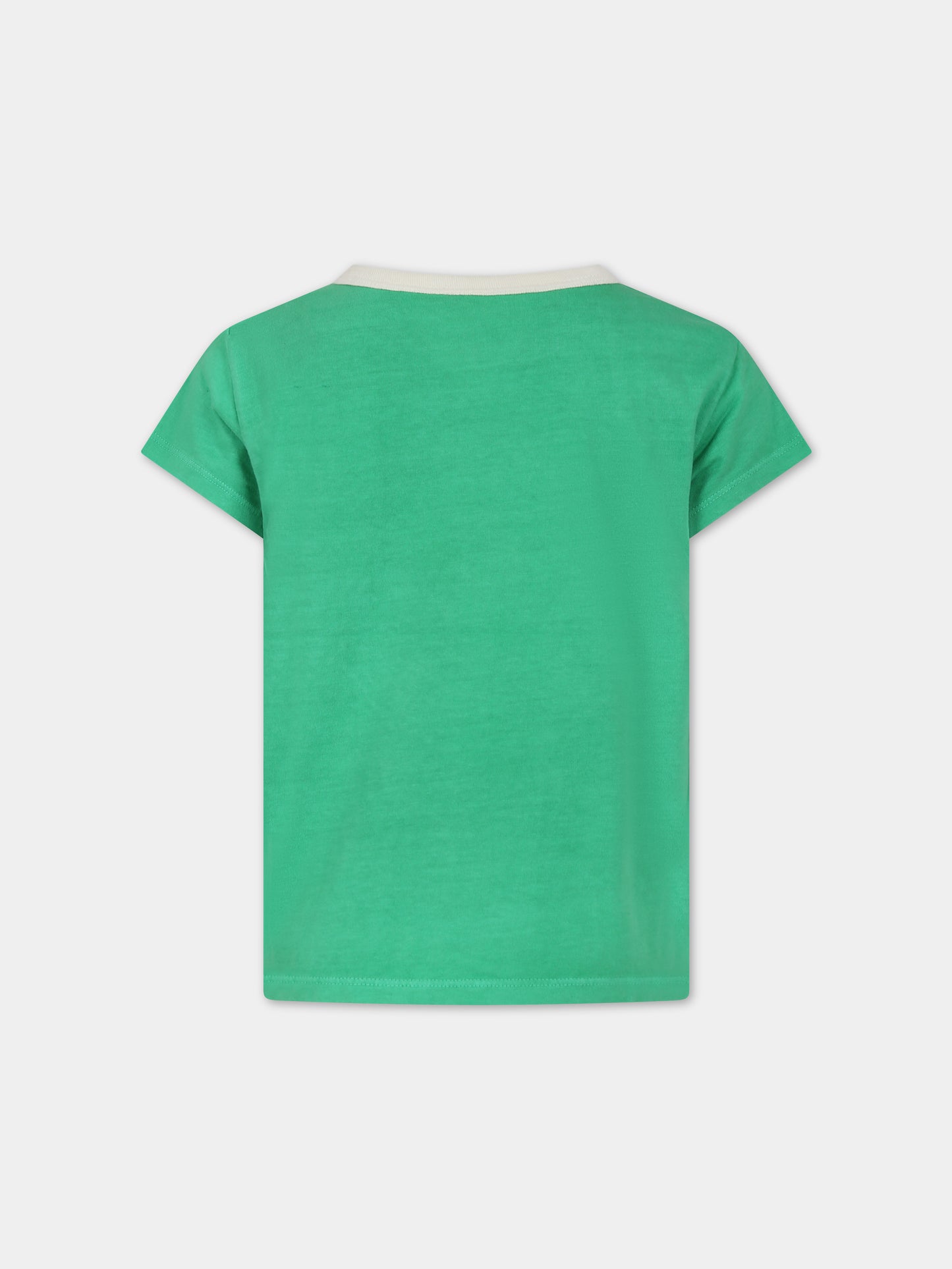 T-shirt verde con strass per bambina,Zadig & Voltaire Kids,X15422 613