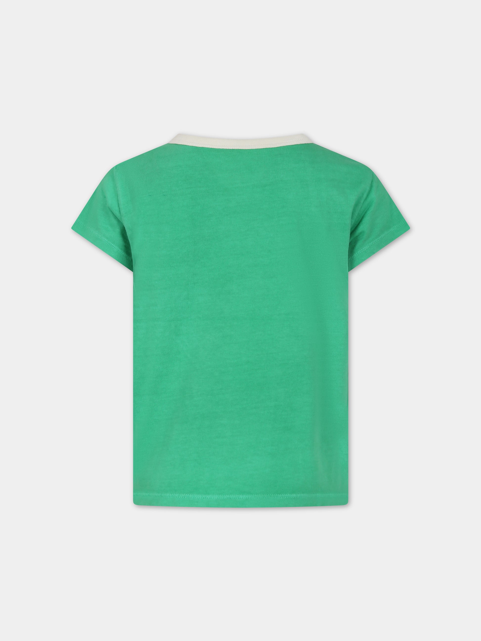 T-shirt verde con strass per bambina,Zadig & Voltaire Kids,X15422 613