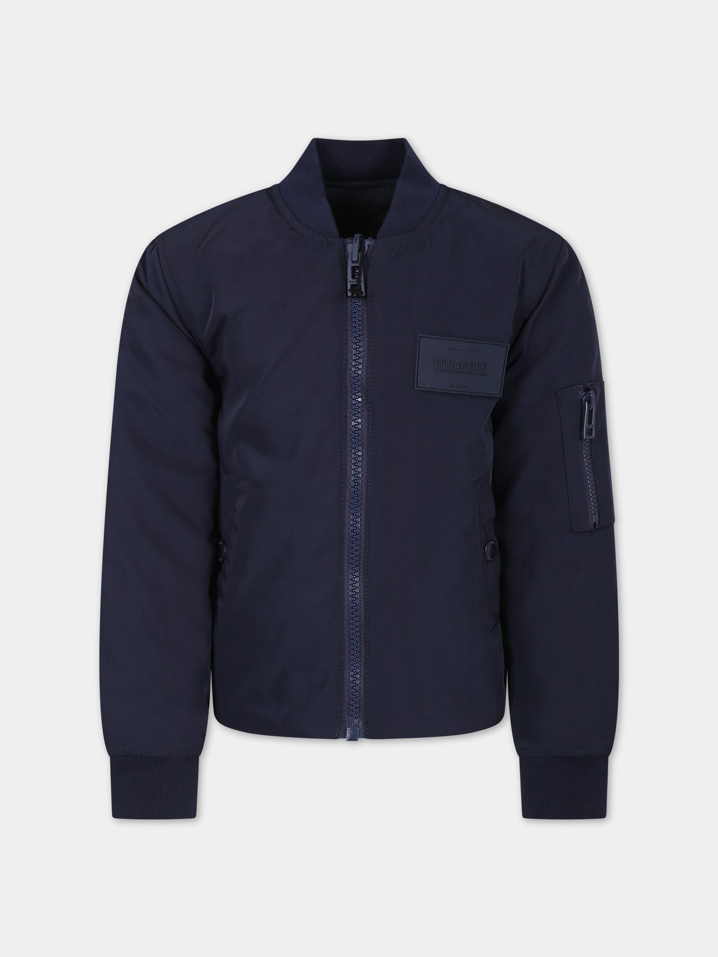 Bomber blu reversibile per bambino,Zadig & Voltaire Kids,X26076 84E